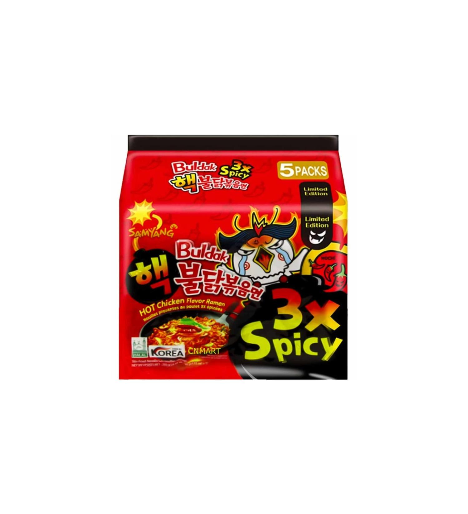 Samyang Buldak Hot Chicken Ramen 3x Spicy Flavour 140g Halal (Pack of 40) by CNMART - Buy Online on SooperMarket.com