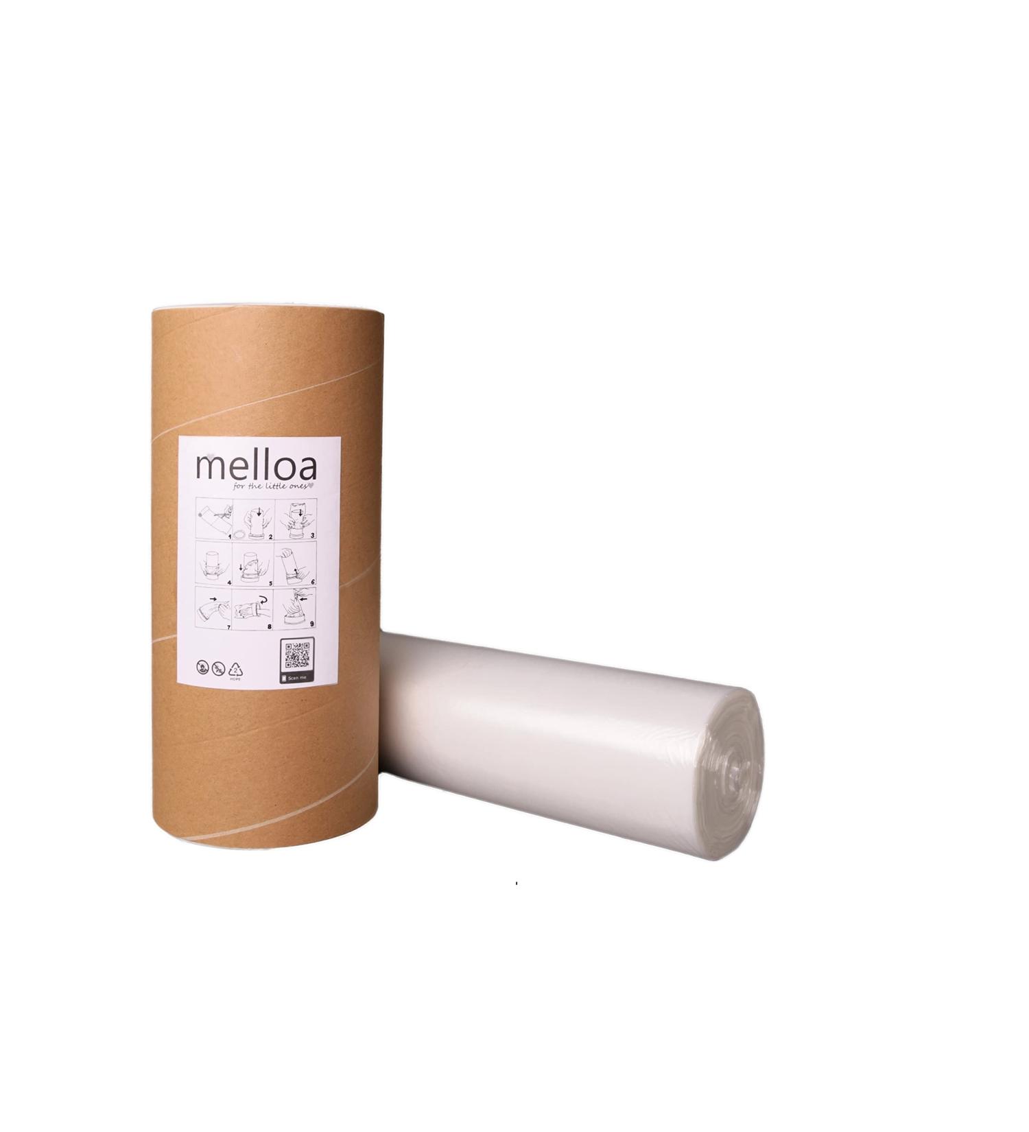 Melloa Refill Film for Tommee Tippee Sangenic Tec - Compatible Twist & Click Cassettes | 200m 200 Pieces (1 Pack) - White - Buy Online on SooperMarket.com