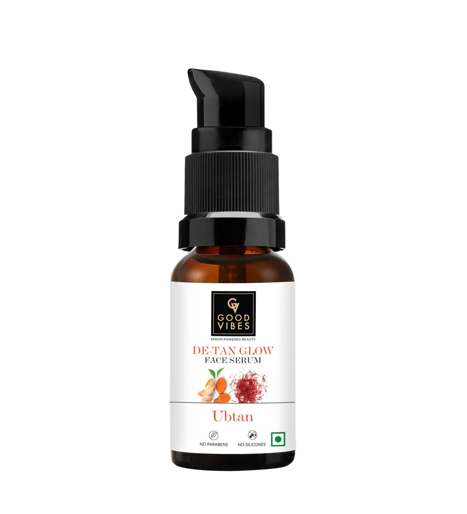 Good Vibes Ubtan Insta Glow Face Serum - Nourishing & Moisturizing Serum with Turmeric Saffron & Vitamin B3 | Vegan Paraben-Free 30 ml - Buy Online on SooperMarket.com