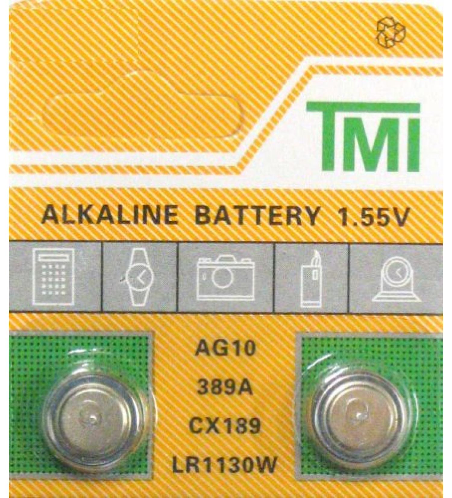 2 pack AG10 189 389 LR54 LR1130 Alklaine Button cell Battery