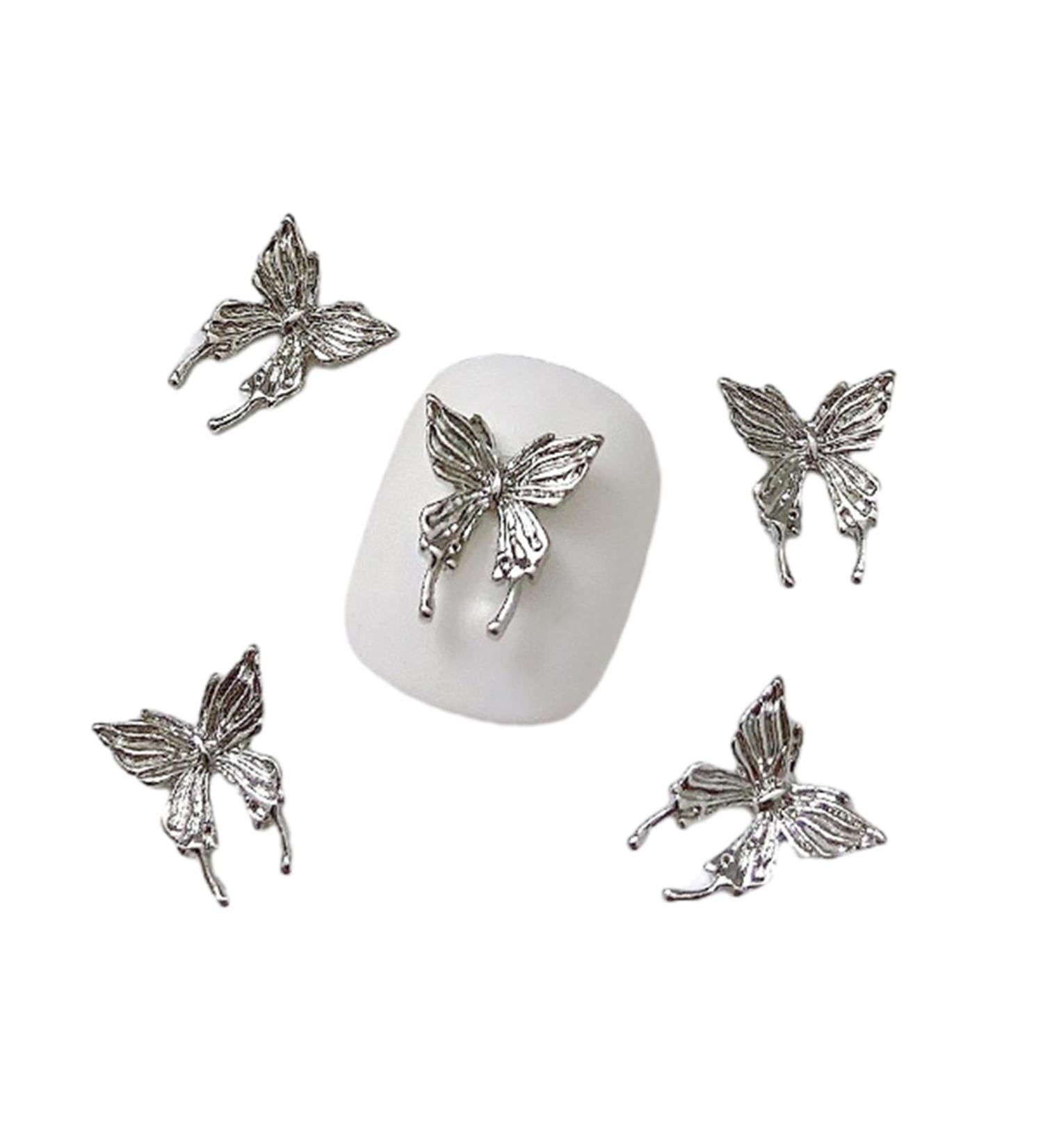 10Pcs 3D Butterfly Nail For Nails Alloy Butterfly Nail Decoration Alloy Nail Butterfly Nail Manicure Accessories Manicure Accessories - Buy Online on SooperMarket.com