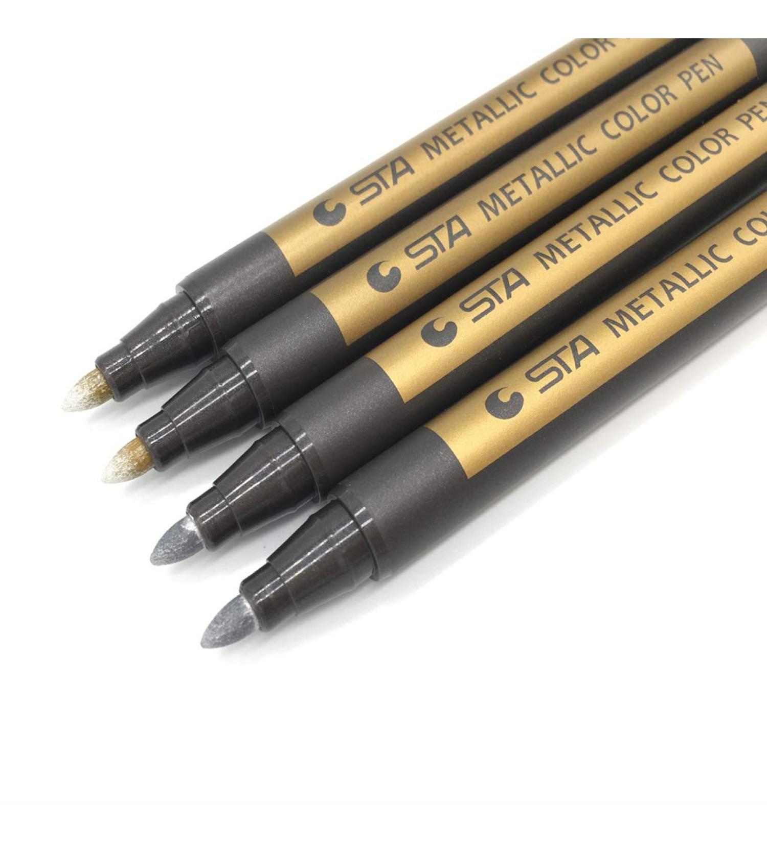 Moorlando 4Pcs Metallic Color Pens for Wax Stamp Sealing (Gold  Silver) Multicolored