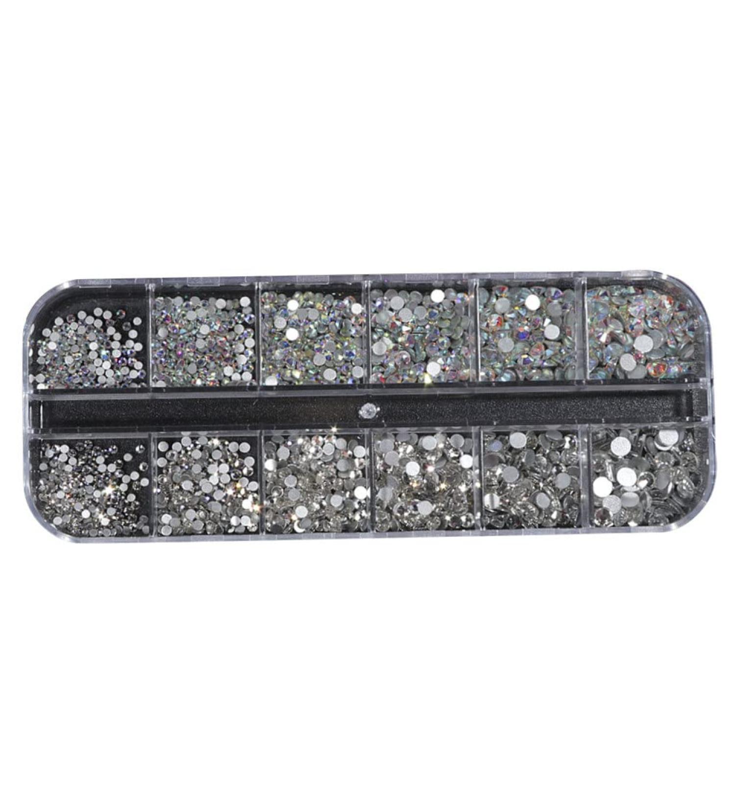 Nail Art Gems Flat Back Round Nail Rhinestones AB Mixed Nail Crystals for DIY Crafts 1Box nail art gems - Buy Online on SooperMarket.com