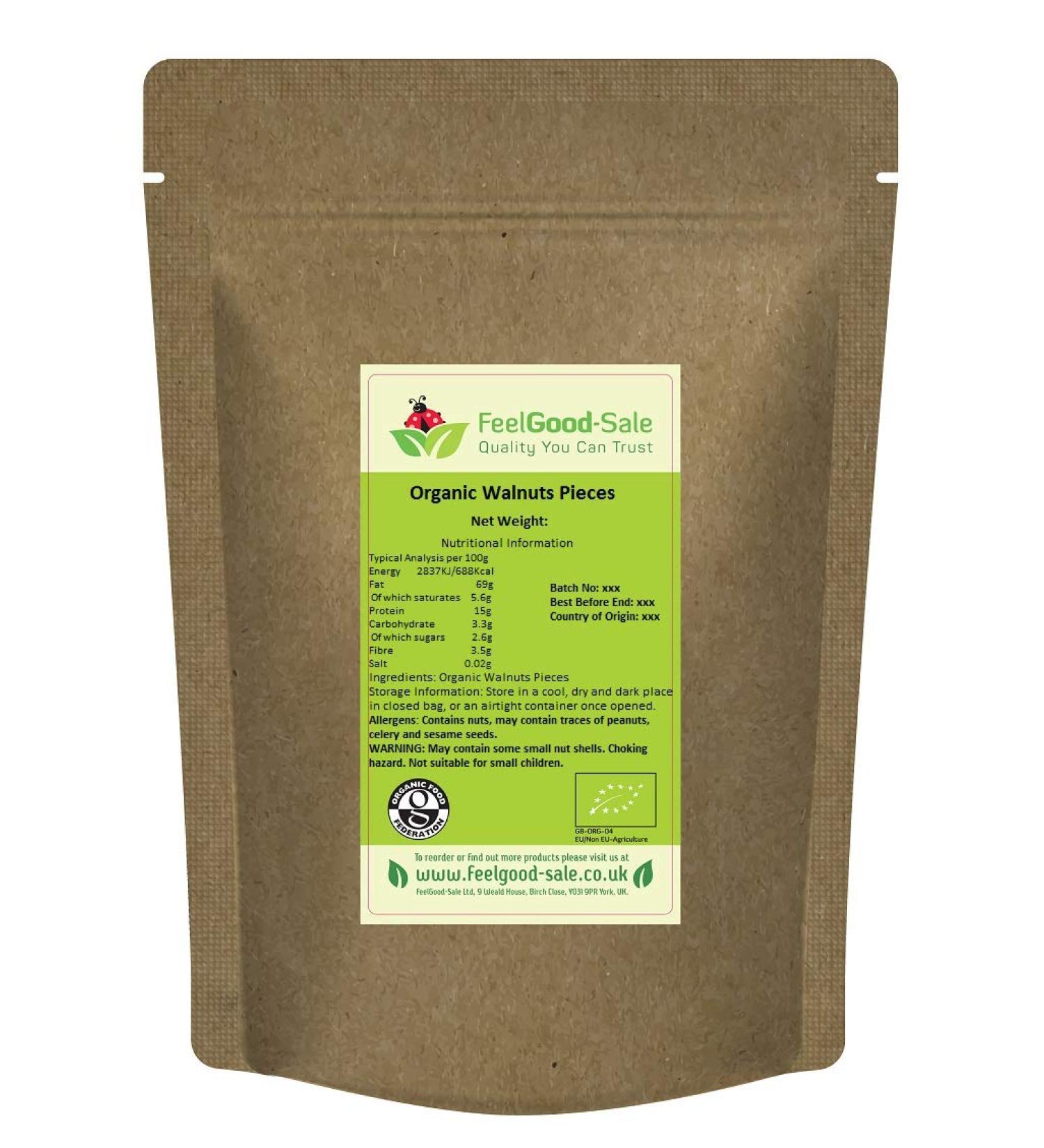 1kg Organic Walnuts Nuts Pieces (Value Range Use For Baking. Cooking or Breakfast) - Buy Online on SooperMarket.com