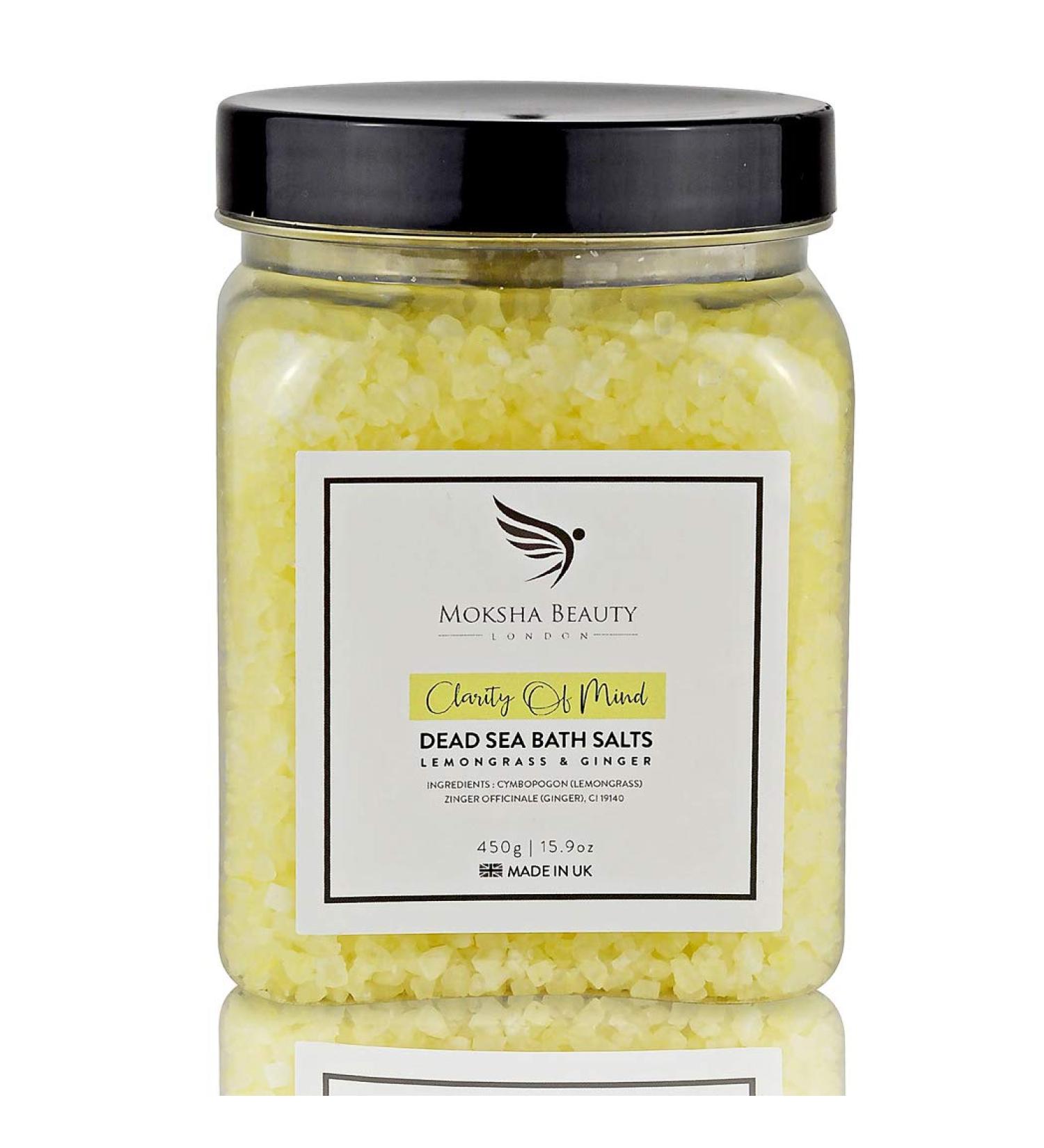 Natural Dead Sea Bath Salt (450g) Bubble Bath - Made in UK | Detox with LemonGrass Essential Oils for Women, Men, and Kids - Buy Online on SooperMarket.com