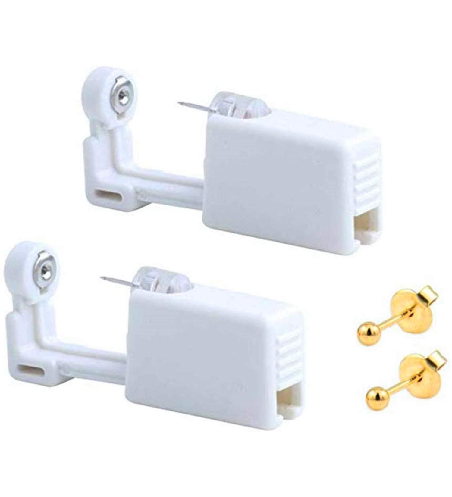 2 Pack Self Ear Piercing Gun Kit with Disposable Piercing Tool and Gold Stud for Easy, Painless Ear Piercing - Buy Online on SooperMarket.com
