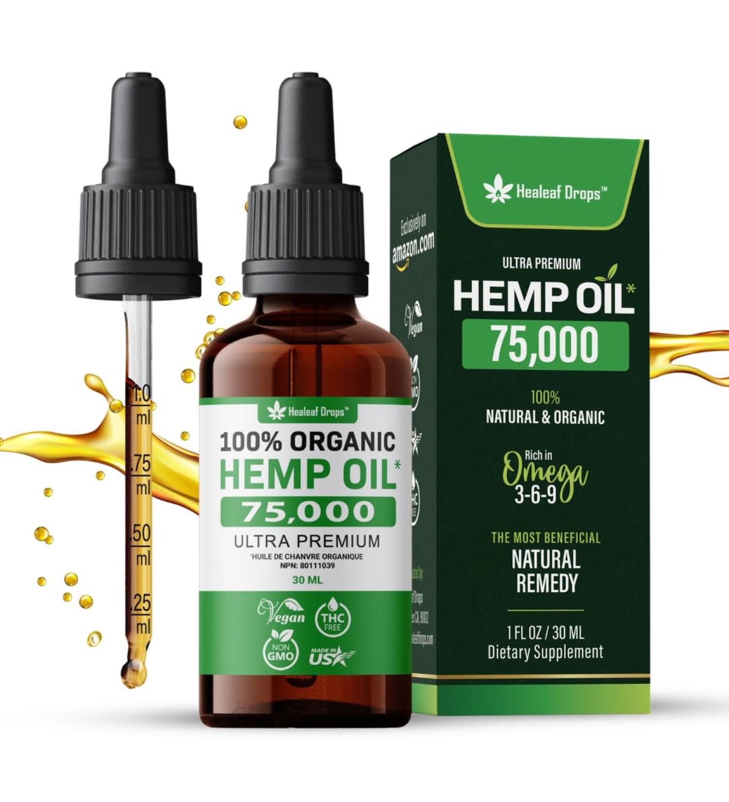 Stress Relief Hemp Seed Oil for Sleep Aid Optimal Pain Relief & Anxiety Relief Certified Organic Made in USA Anti inflammatory Formula 75 000 - Vitamins & Fatty Acids Enhances Mood - Rich in Omega 3 6 9 - Generous 30mL Bottle 1 - Buy Online on SooperMarket.com
