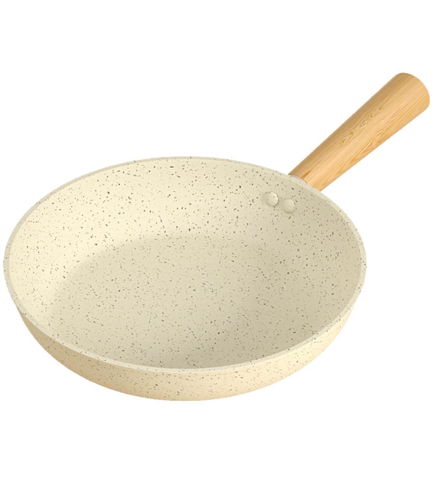 DELURA Saucepan White Durable Frying Pan Induction Cooker Gas Stove Grill Pans Cooking Pot Utensils Cookware for Kitchen Accessories Wok - Buy Online on SooperMarket.com