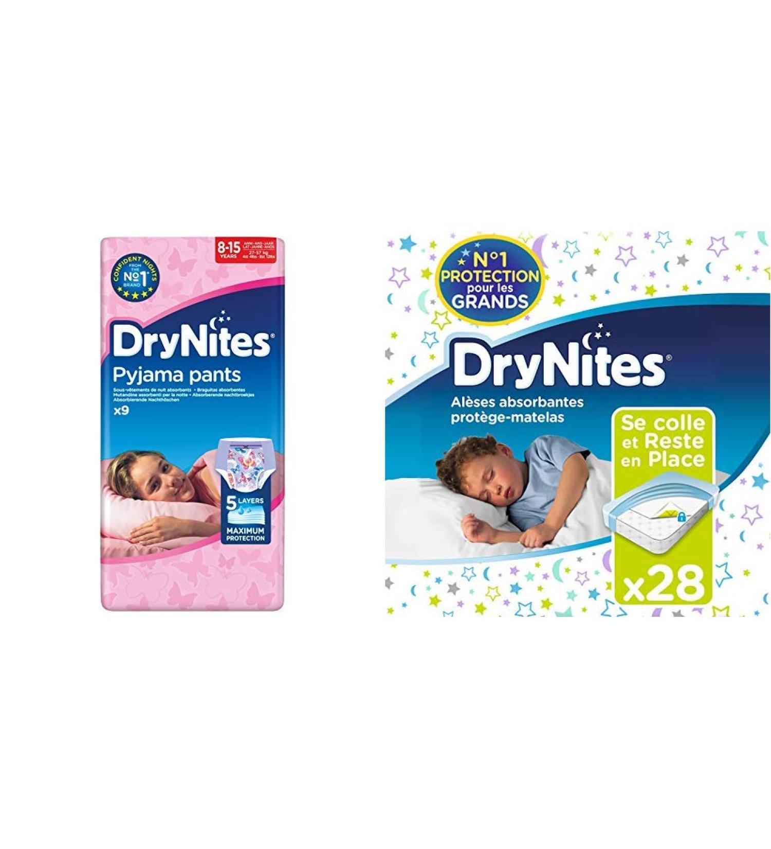 Huggies DryNites Absorbent Diaper Pants for Girls (8-15 Years) - 37 Piece Set with 28 Bed Pads | Best International Shipping - Buy Online on SooperMarket.com