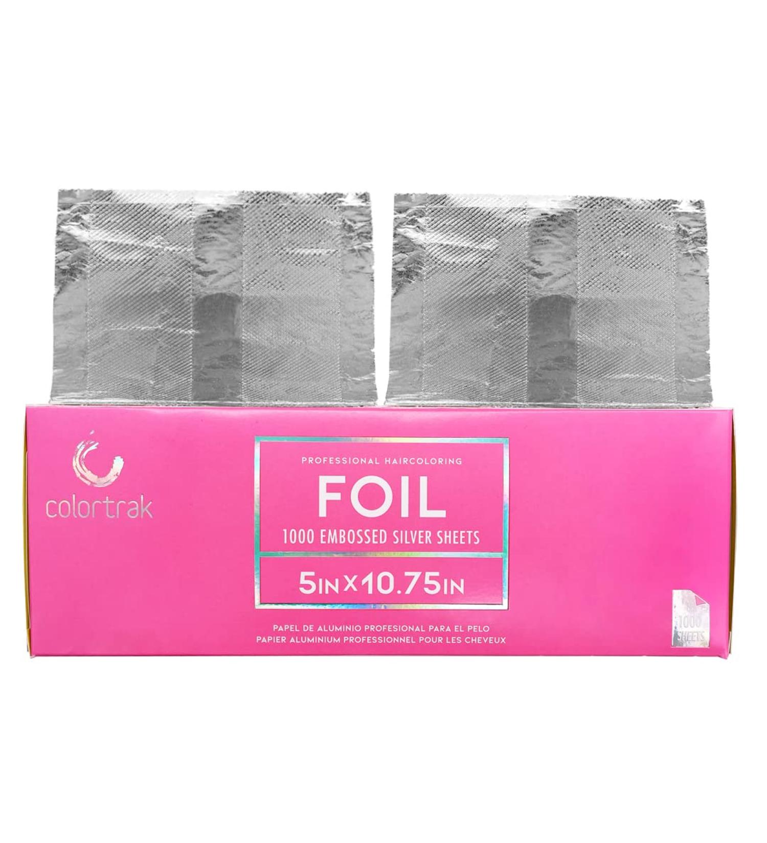 Colortrak Silver Aluminum Foil Pop-up Dispenser - 1000 Pre-cut Non-slip Textured Sheets for Hair Coloring and Highlighting - 5 x 11 - Pack of 1 - Buy Online on SooperMarket.com