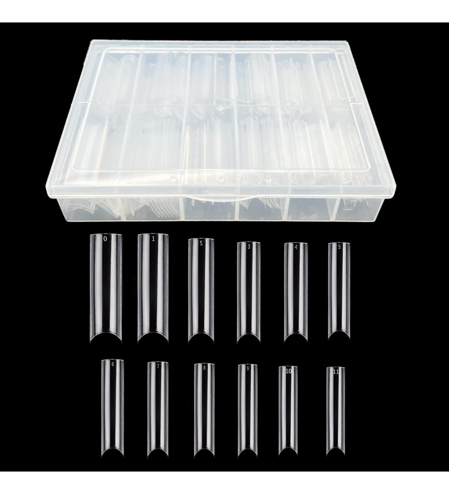 JZK 240x Clear C Curve Half Cover Square Nail Tips Extra Long For Acrylic Extensions Square False Finger Nail Tips For Gel And Acrylic Nails False Nail Extension Tips - Buy Online on SooperMarket.com