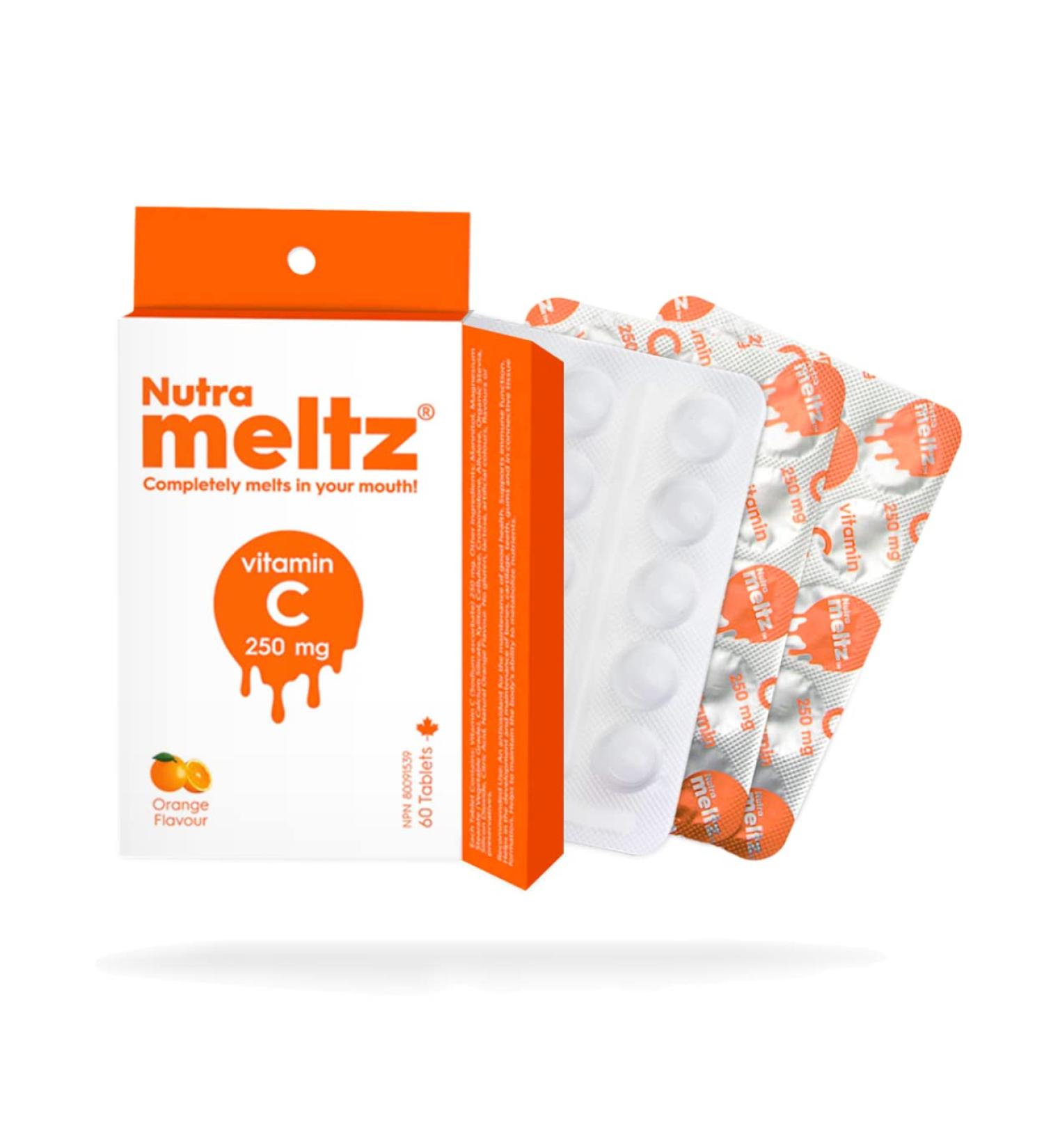 Nutrameltz Vitamin C 250mg | For Healthy Bones & Maintain Immune System | 60 Melting Tablets - Buy Online on SooperMarket.com