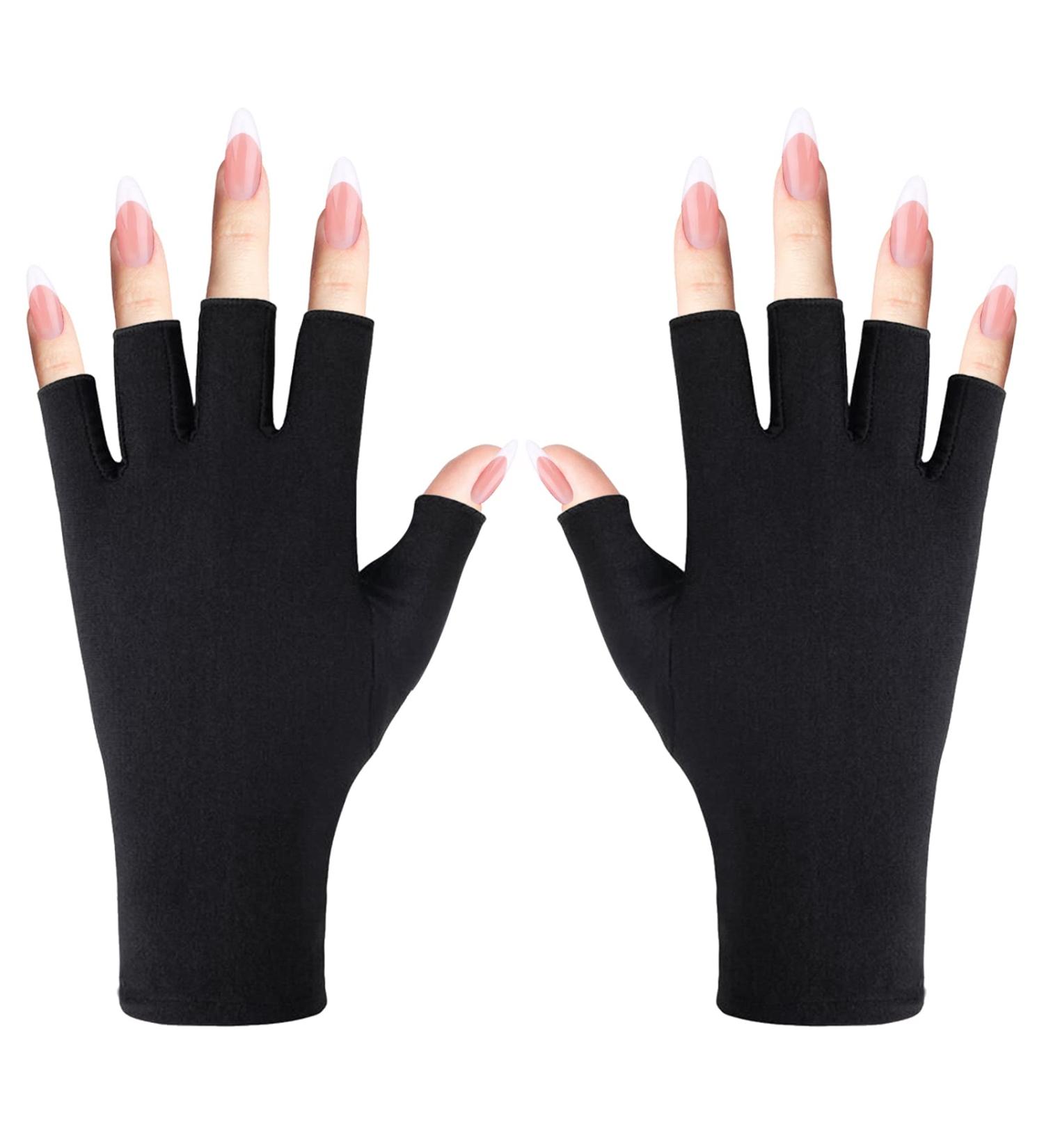 WLLHYF Anti UV Gel Nail Lamp Gloves - Professional Fingerless Protection for Nail Art DIY - Moisturizing Skin Care - 1 Pair - Buy Online on SooperMarket.com