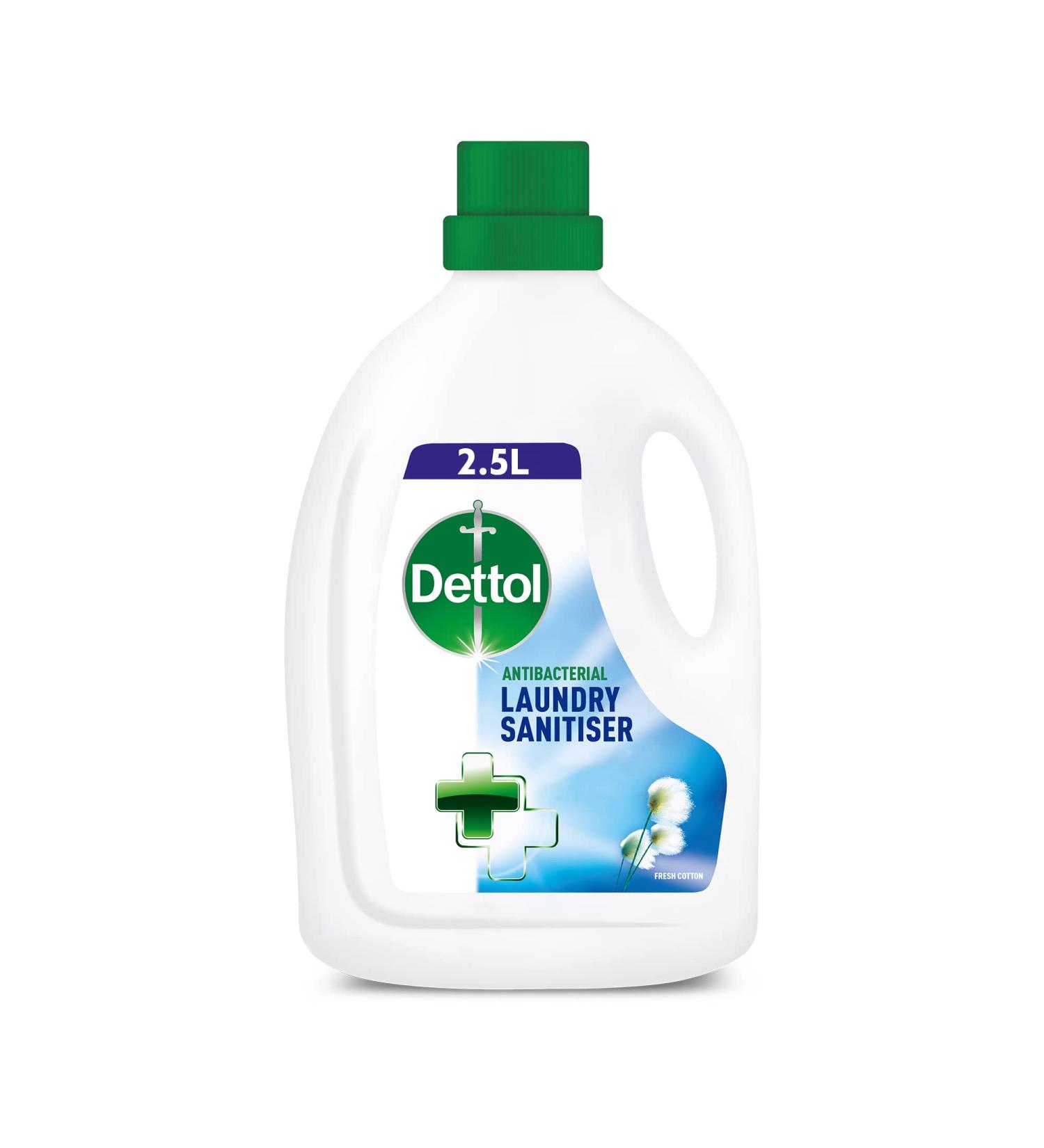 Dettol Anti-Bacterial Laundry Cleanser Additive Fresh Cotton 2.5L - Kills 99.9% of Bacteria | Pack of 1 - Buy Online on SooperMarket.com