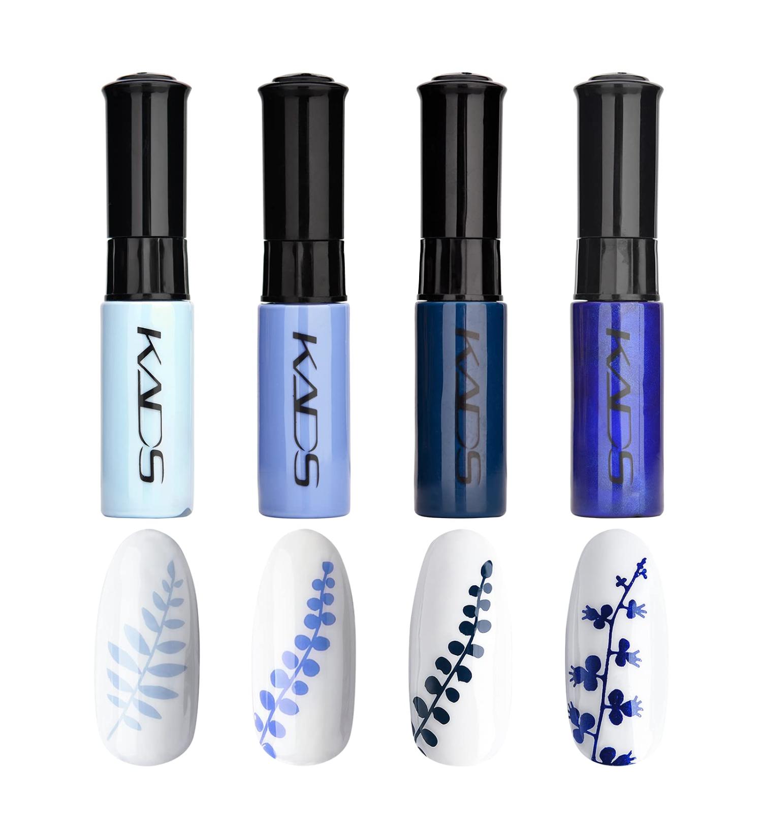 4 Colors Nail Polish Set Stamping Polish Detailed Painting Plastic Bottle Colourful Pigment Nail Art DIY Manicure Design Drawing Tool 10ml (4P-10) - Buy Online on SooperMarket.com