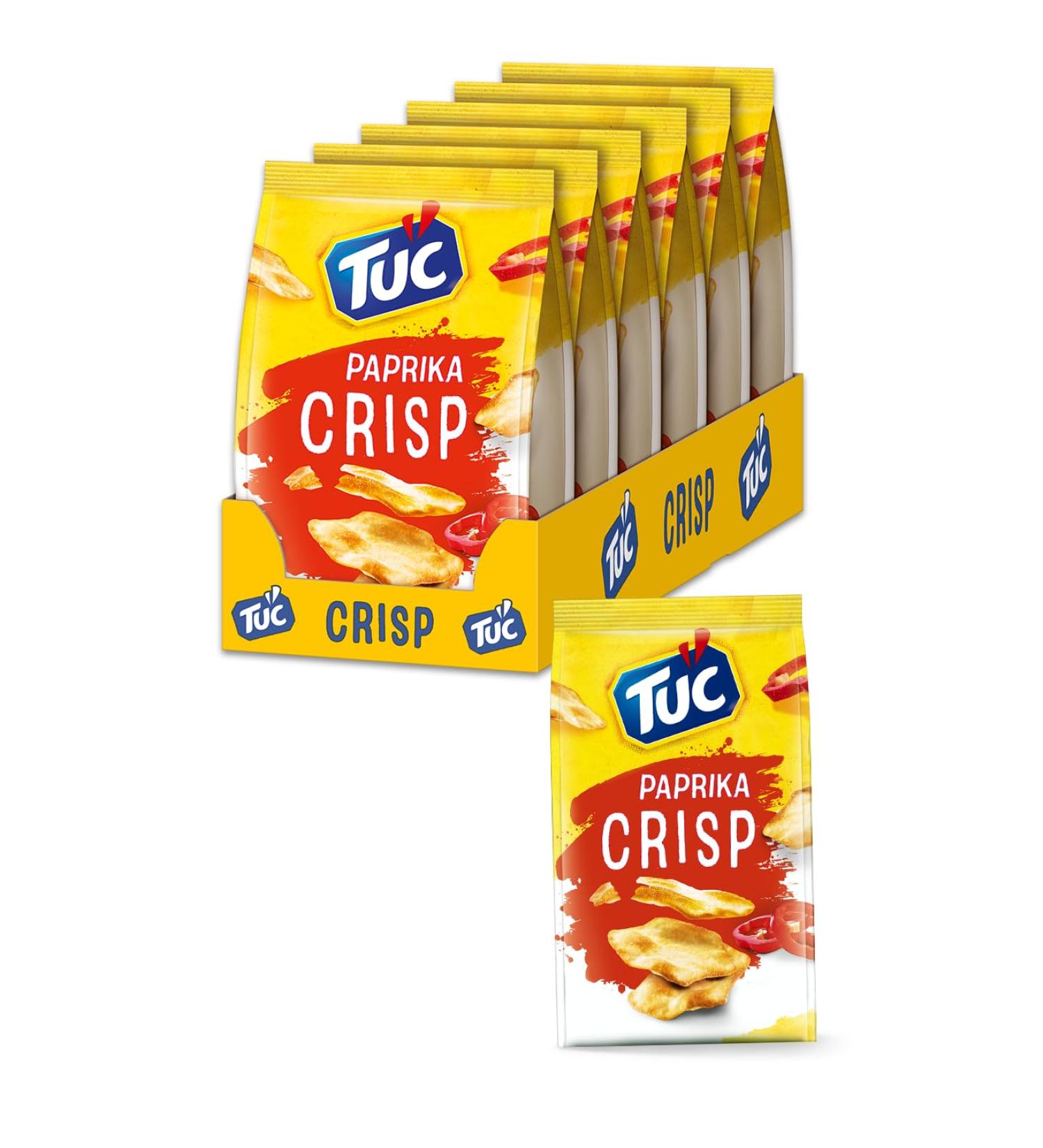 Tuc Crisp Paprika 6 x 100g | Salzb ck Large Pack | Extra Thin & Crispy Baked Crackers | International Shipping Available - Buy Online on SooperMarket.com