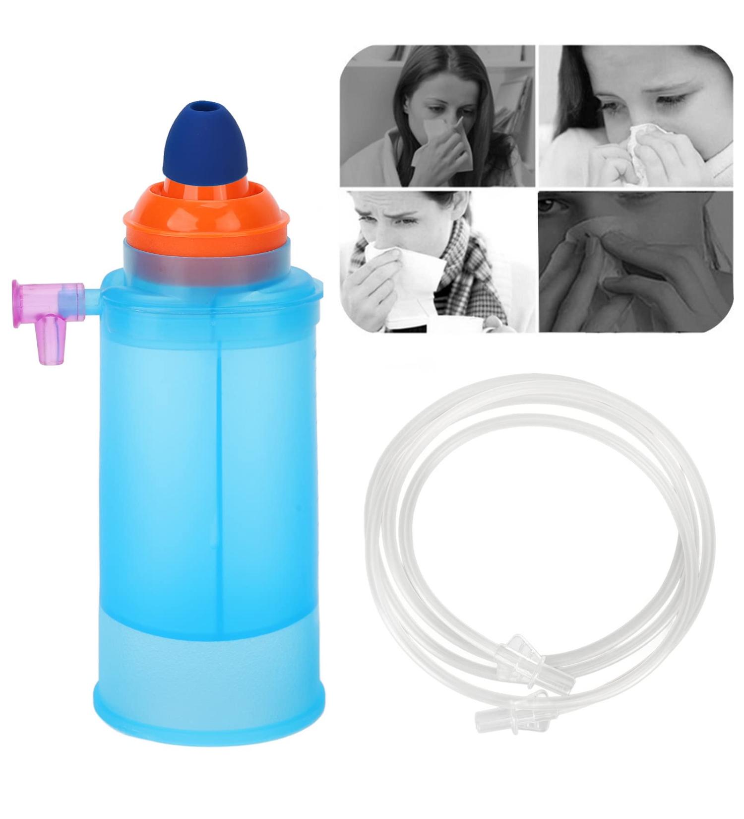 Nasal Douche Set Nebulized Nasal Rinse with Silicone Head for Adults for Nasal Cleaning and Nasal rinsing Cold Allergy Dry Nose - Buy Online on SooperMarket.com
