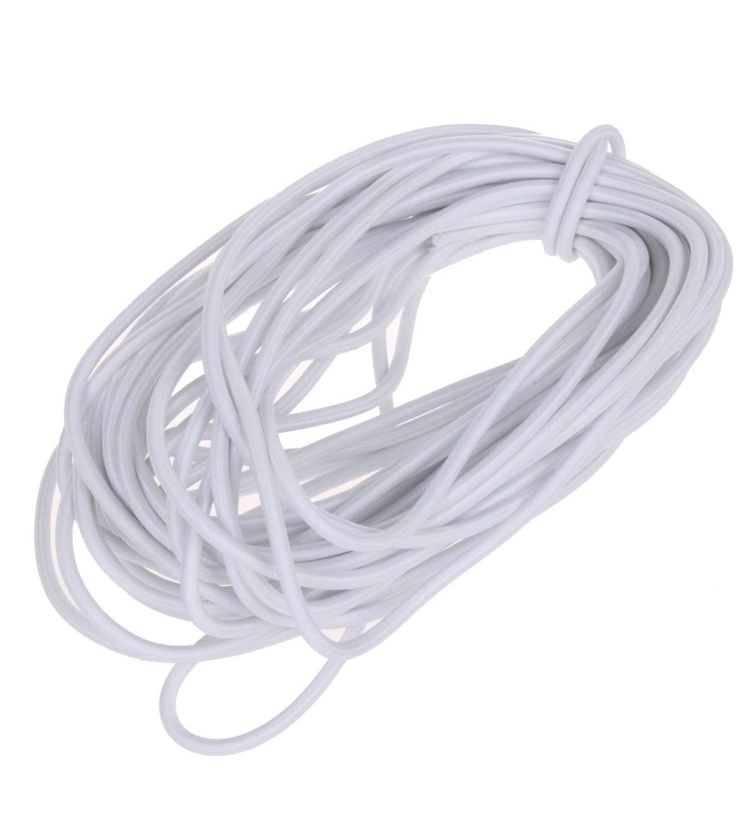 Usew 1/8-Inch (3mm) White Heavy Stretch Round String Elastic Cord (Cut of 10 Yards)