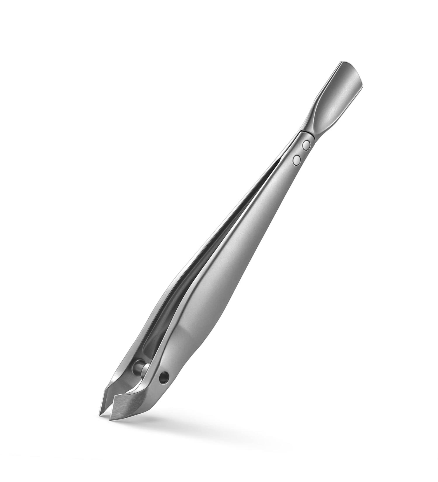 FVION 2-in-1 Cuticle Nipper & Pusher with Pouch - Matt Silver | Portable Cuticle Trimmer Tool - Buy Online on SooperMarket.com