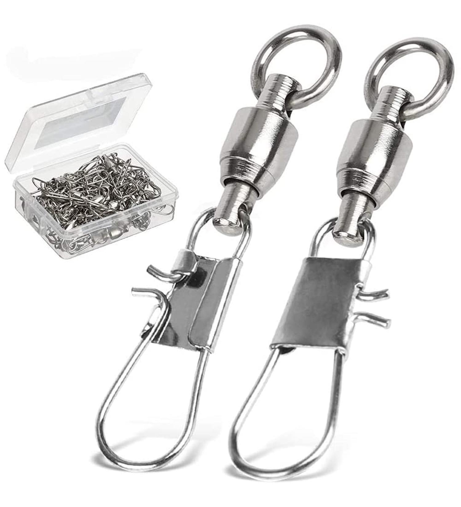 AMYSPORTS Fishing Swivels with Interlock Snap Ball Bearing Swivels - 25pcs, Size 0 (20lb) - Saltwater/Freshwater Tackle Leaders - Buy Online on SooperMarket.com