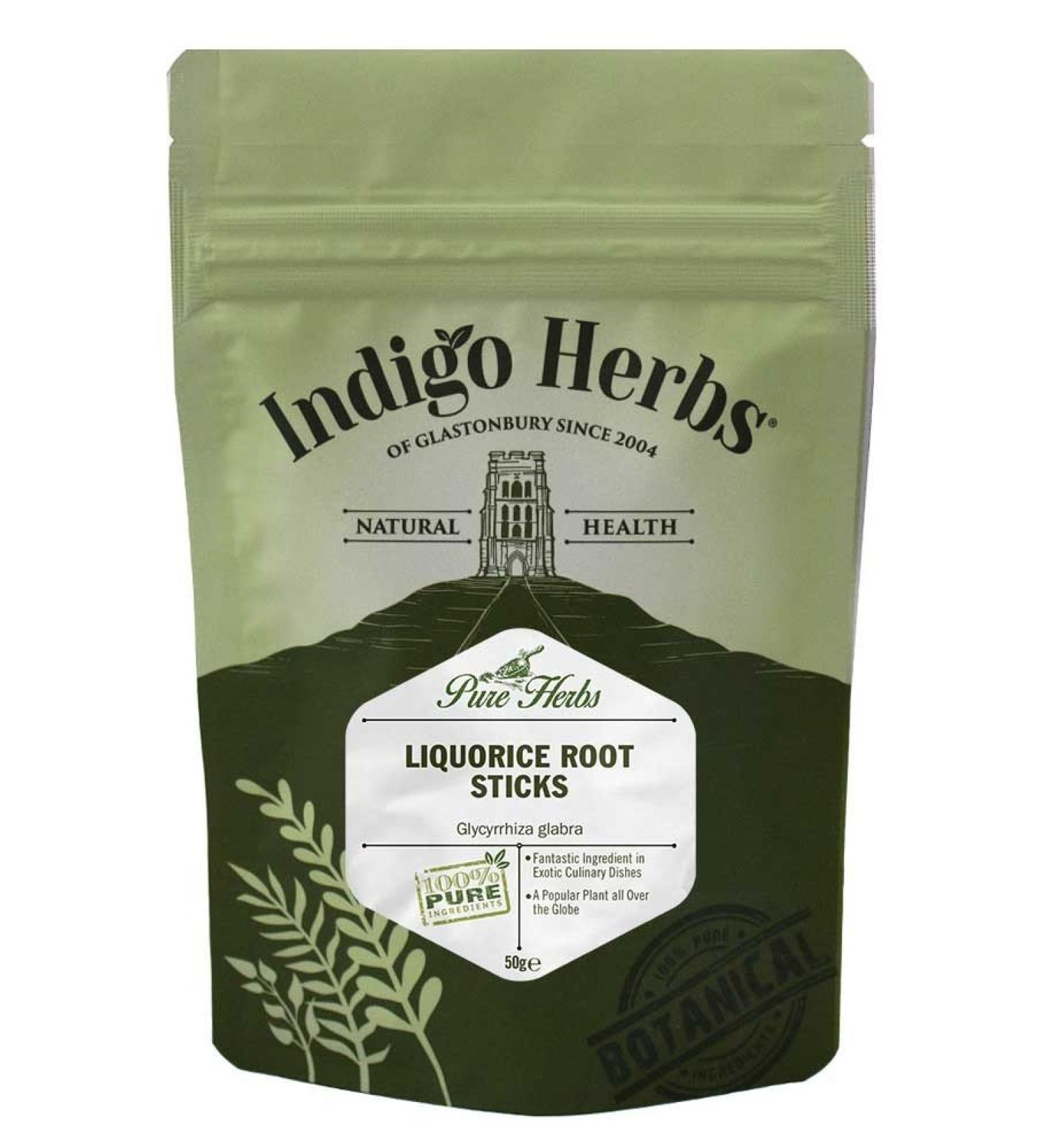 Indigo Herbs Liquorice Root Sticks 50g - Buy Online on SooperMarket.com