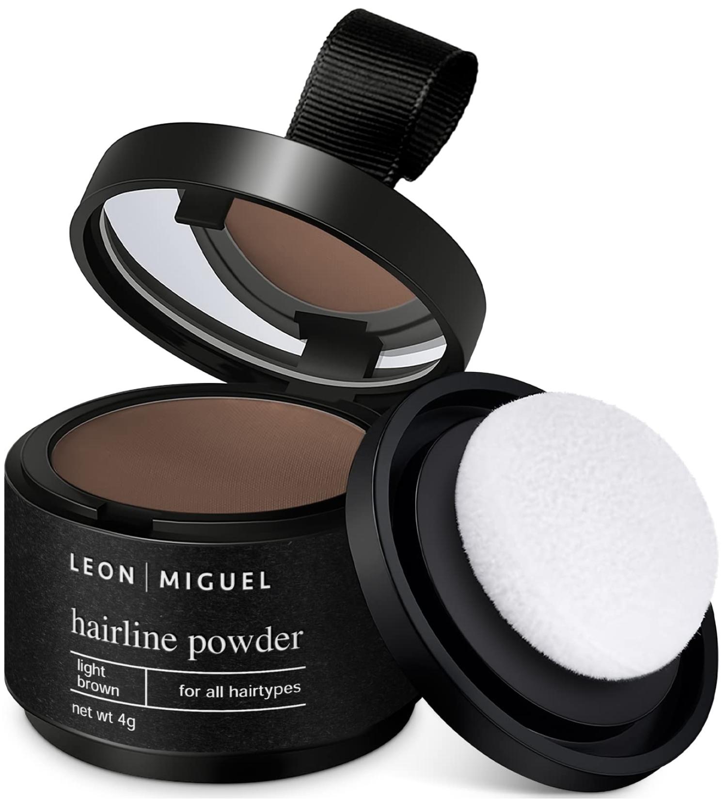 Leon Miguel Approach Powder - Waterproof Hair Concealer for Men & Women | Invisible Hair Makeup - 4G Light Brown - Buy Online on SooperMarket.com