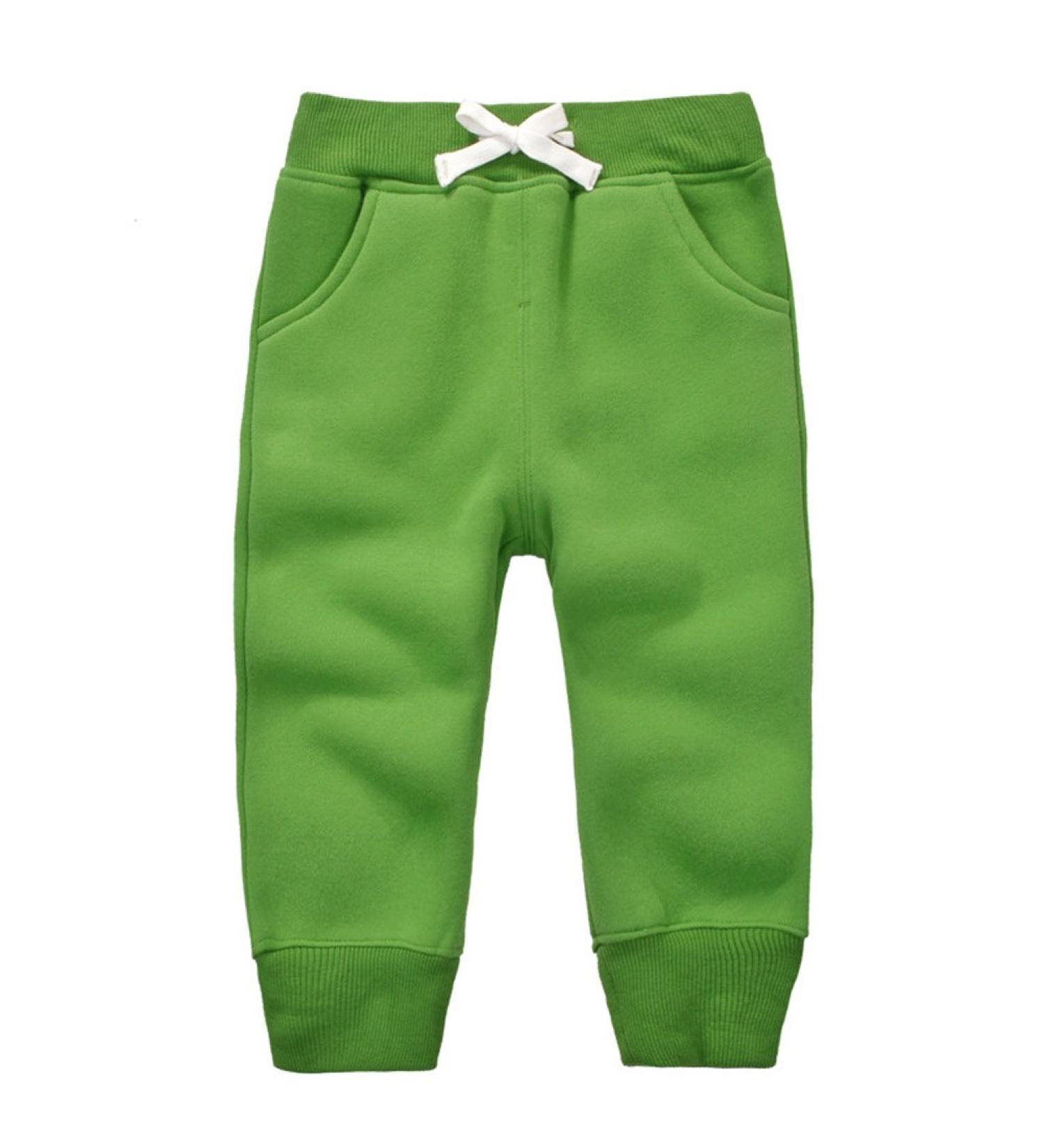 CuteOn Unisex Kids Elastic Waist Warm Cotton Trousers 1 Year Grass Green | 1-5Years - Buy Online on SooperMarket.com