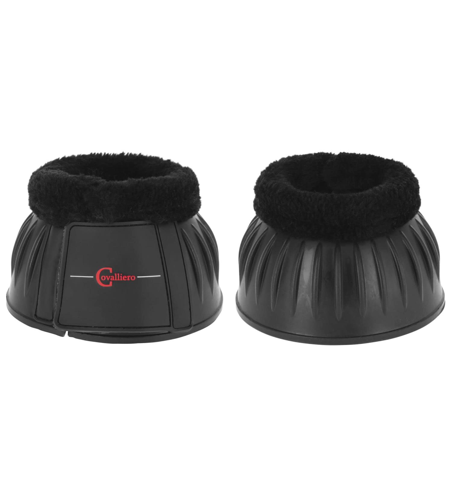 Covalliero Bell Boots Rubber with Fur Edge Black Full