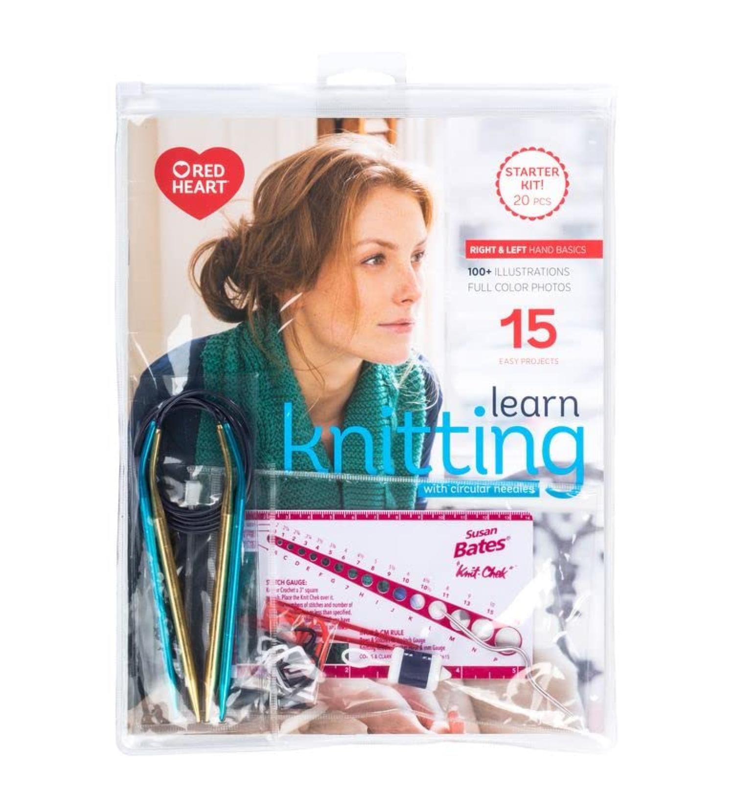 Red Heart, How to Knit Kit, Learn Knitting Set