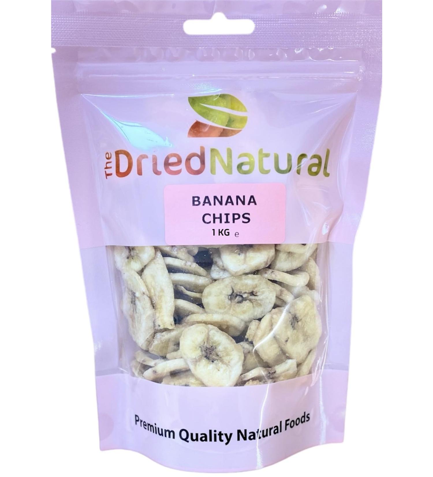 Banana Chips 1 KG Sweet Snacks Fruit Crunchy - The Dried Natural - Buy Online on SooperMarket.com