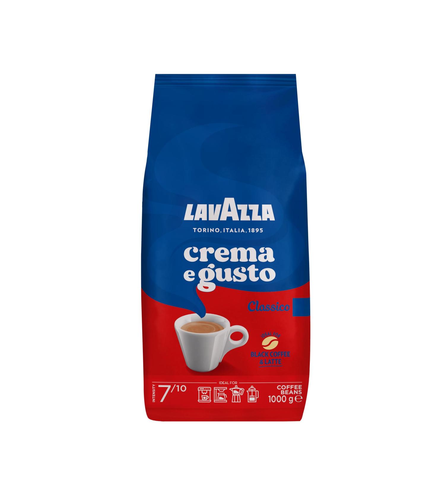 Lavazza Crema e Gusto Classico - Roasted Coffee Beans (1kg) | Spicy Aroma Intensity 8/10 Ideal for Espresso - International Shipping - Buy Online on SooperMarket.com