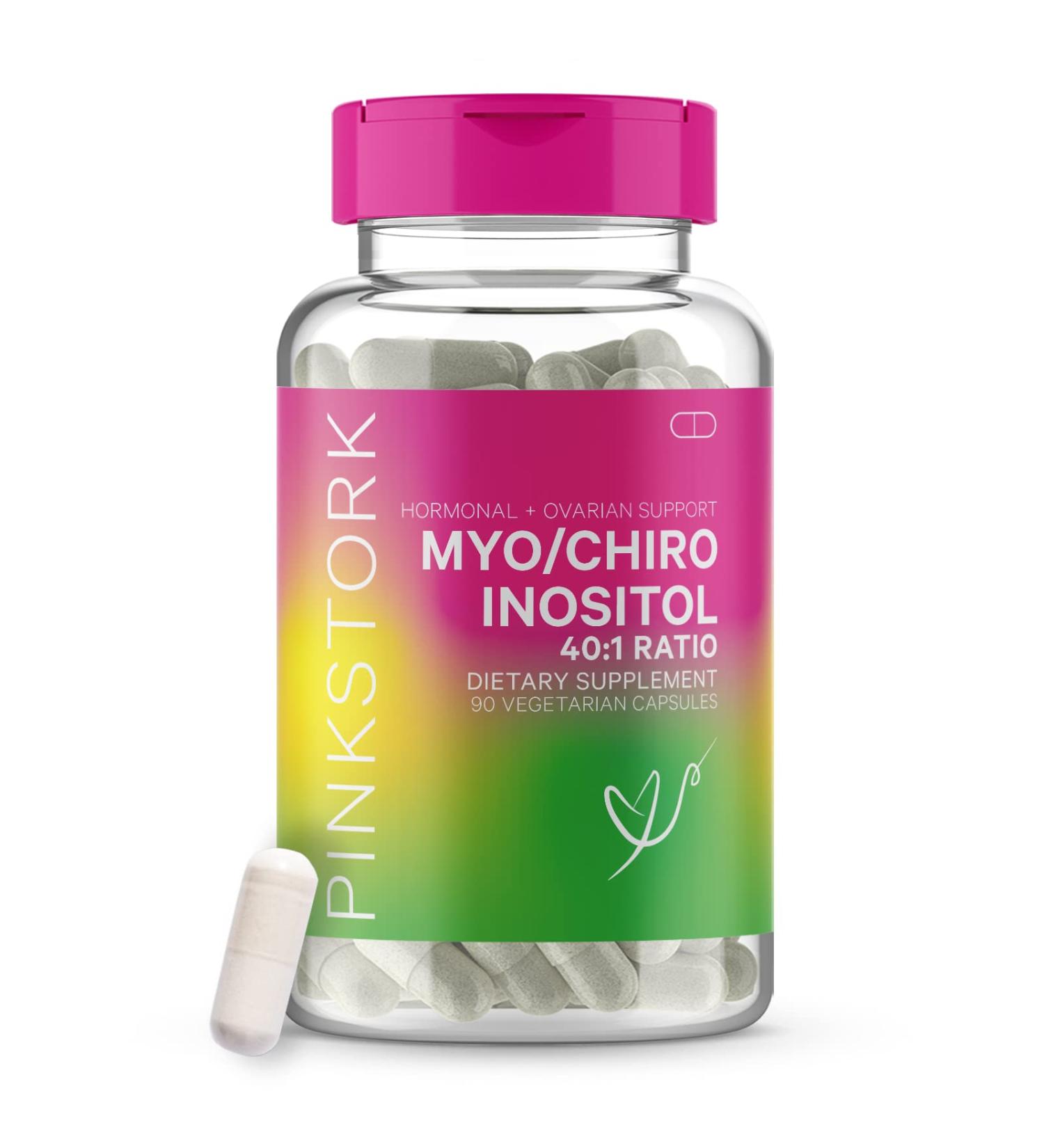 Pink Stork Myo/Chiro Inositol Blend - Ovarian Support & Fertility Supplements for Women | Women-Owned | 90 Capsules - Buy Online on SooperMarket.com