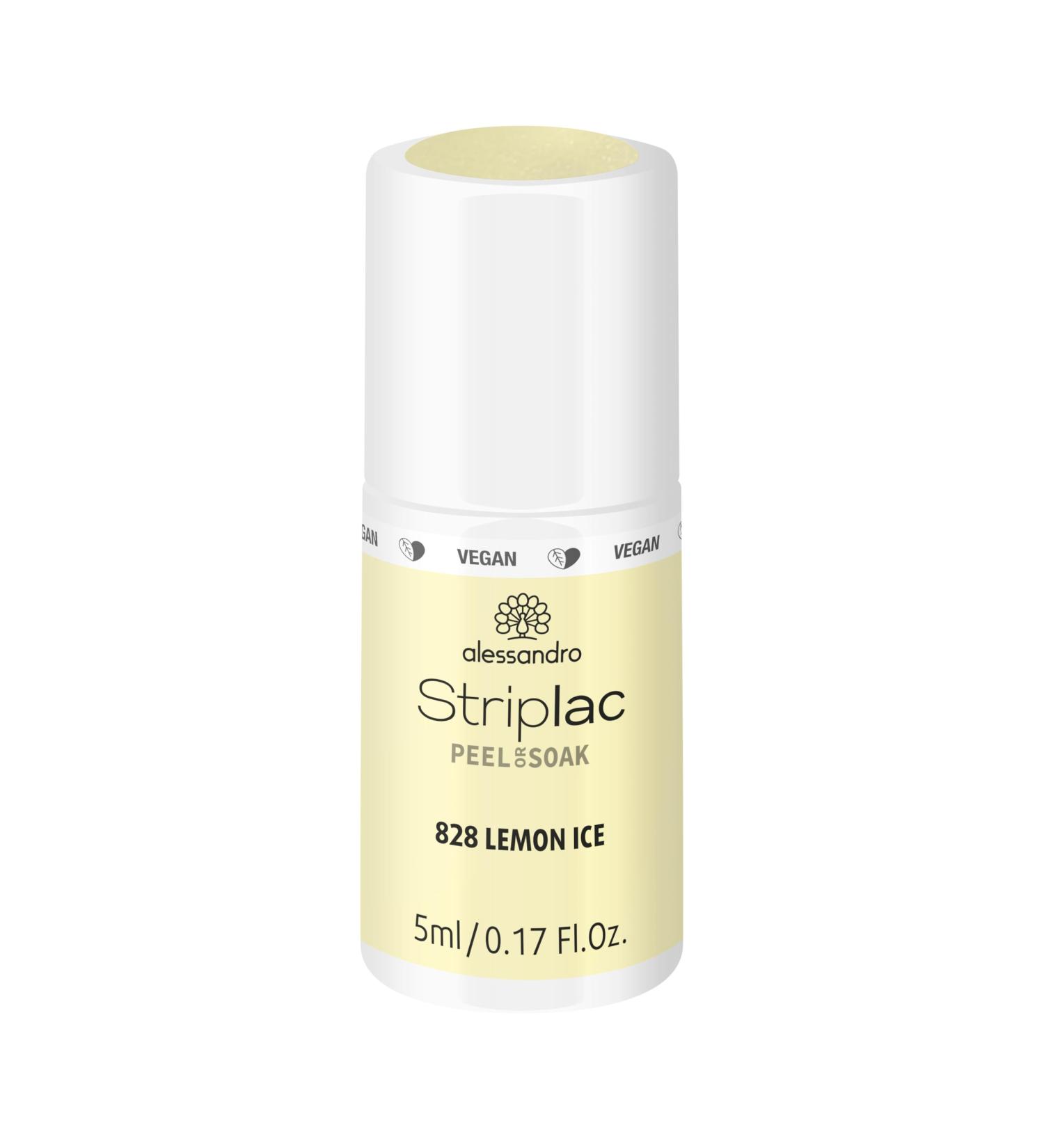 alessandro Striplac Peel or Soak - Sweet Sorbets - Lemon Ice - Vegan - LED Nail Polish in Yellow - For Perfect Nails in 15 Minutes 5 ml
