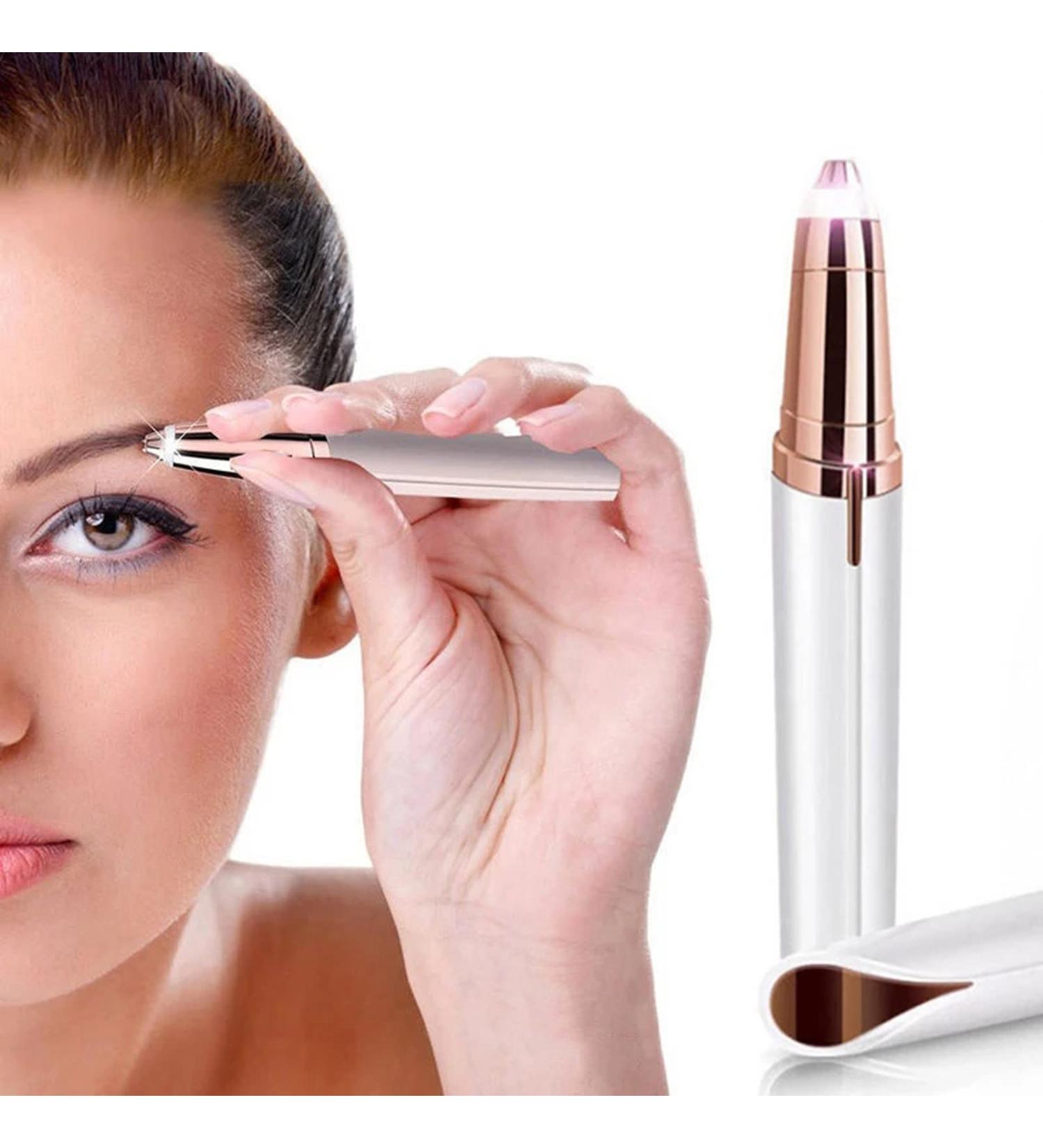 Electric Eyebrow Trimmer for Women - Painless Face Hair Remover & Eyebrow Razor with Comb - Perfect for Mustache & Chin Hair (White) - Buy Online on SooperMarket.com