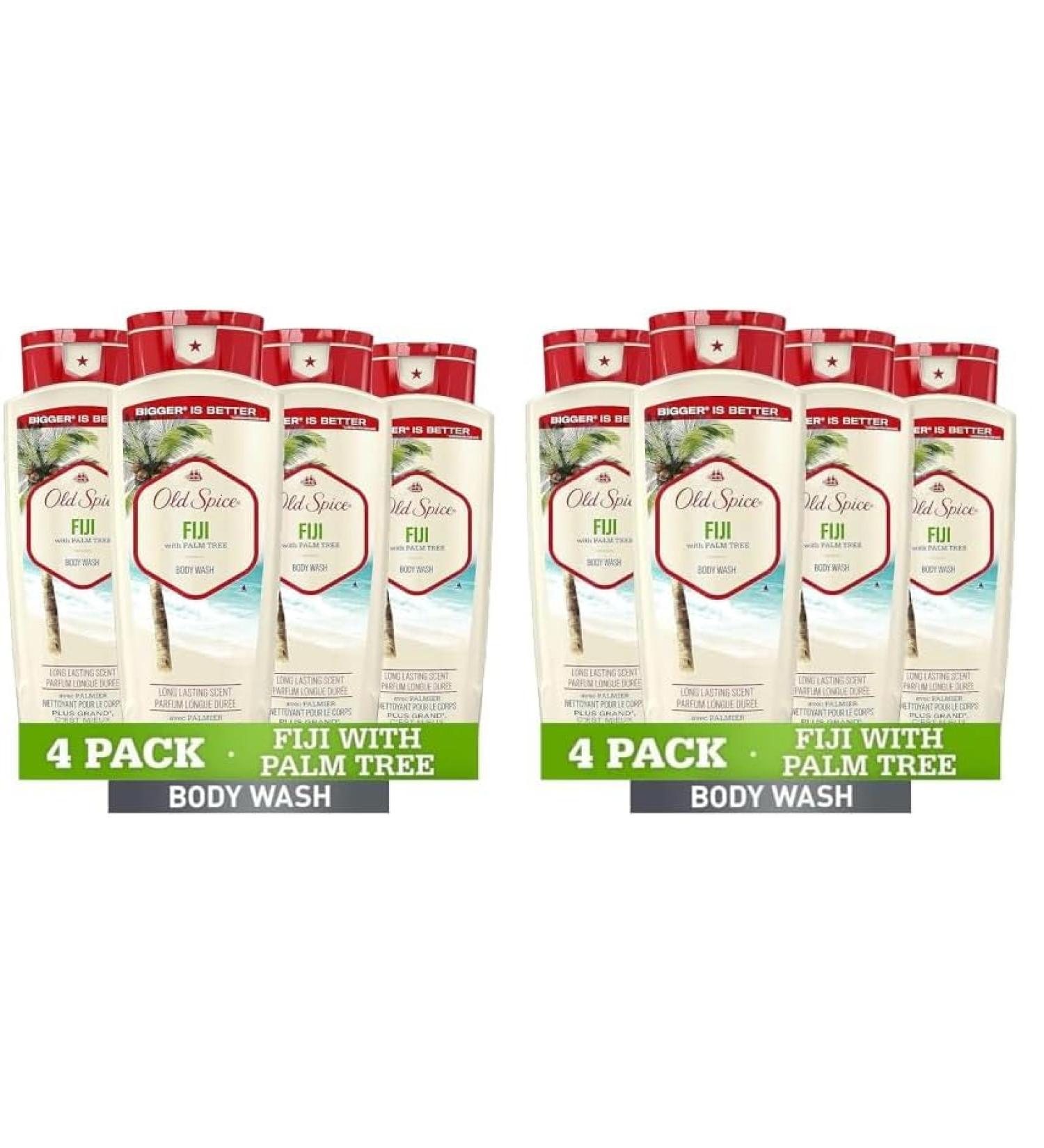 Old Spice Men's Body Wash Fiji - 18 oz (Pack of 8) | Refreshing Tropical Scent | Ideal for All Skin Types | International Shipping Available - Buy Online on SooperMarket.com