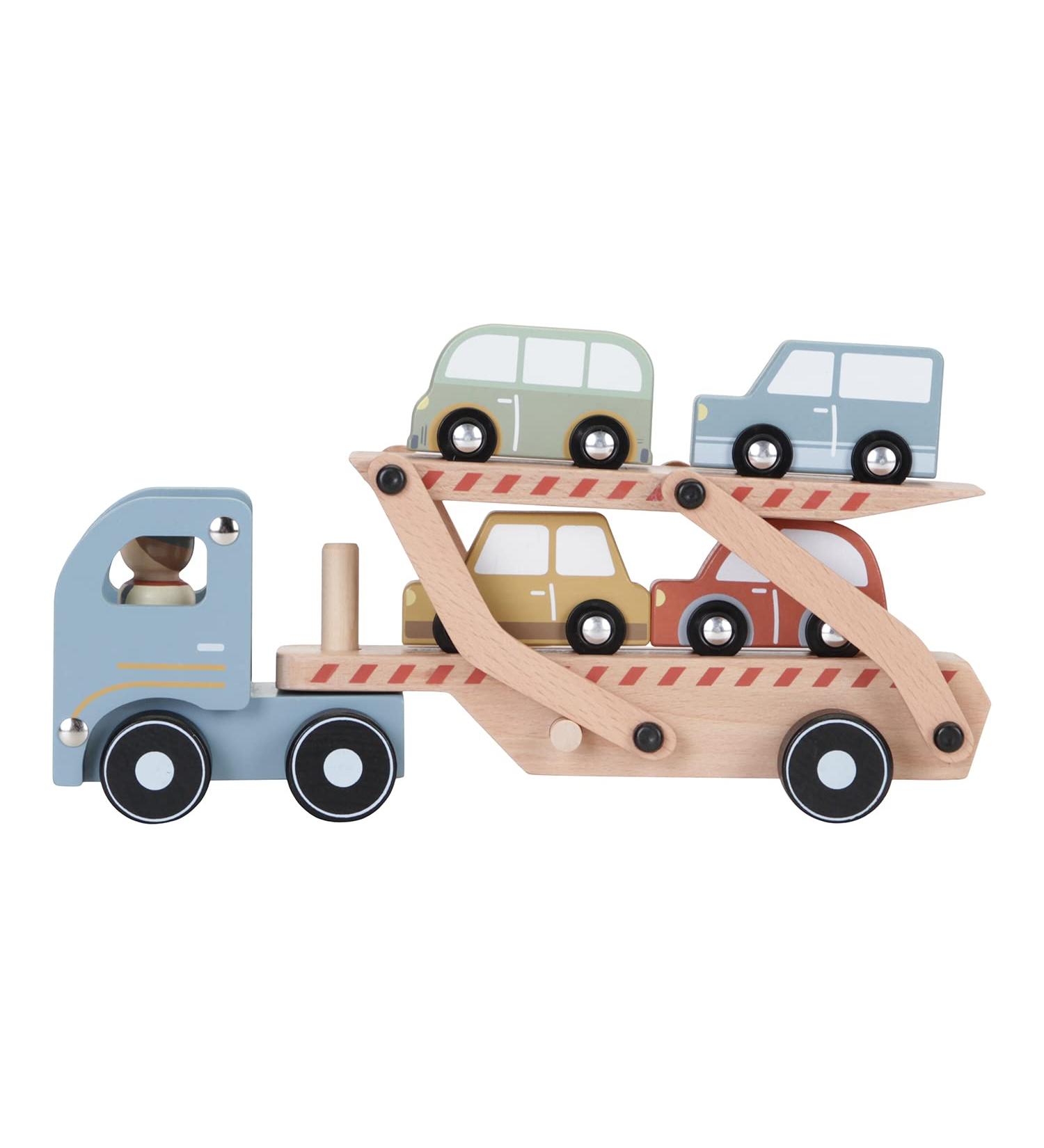 Buy Little Dutch 7095 FSC Wooden Car Transporter with 4 Cars - Eco-Friendly Toy for Kids | International Shipping Available - Buy Online on SooperMarket.com