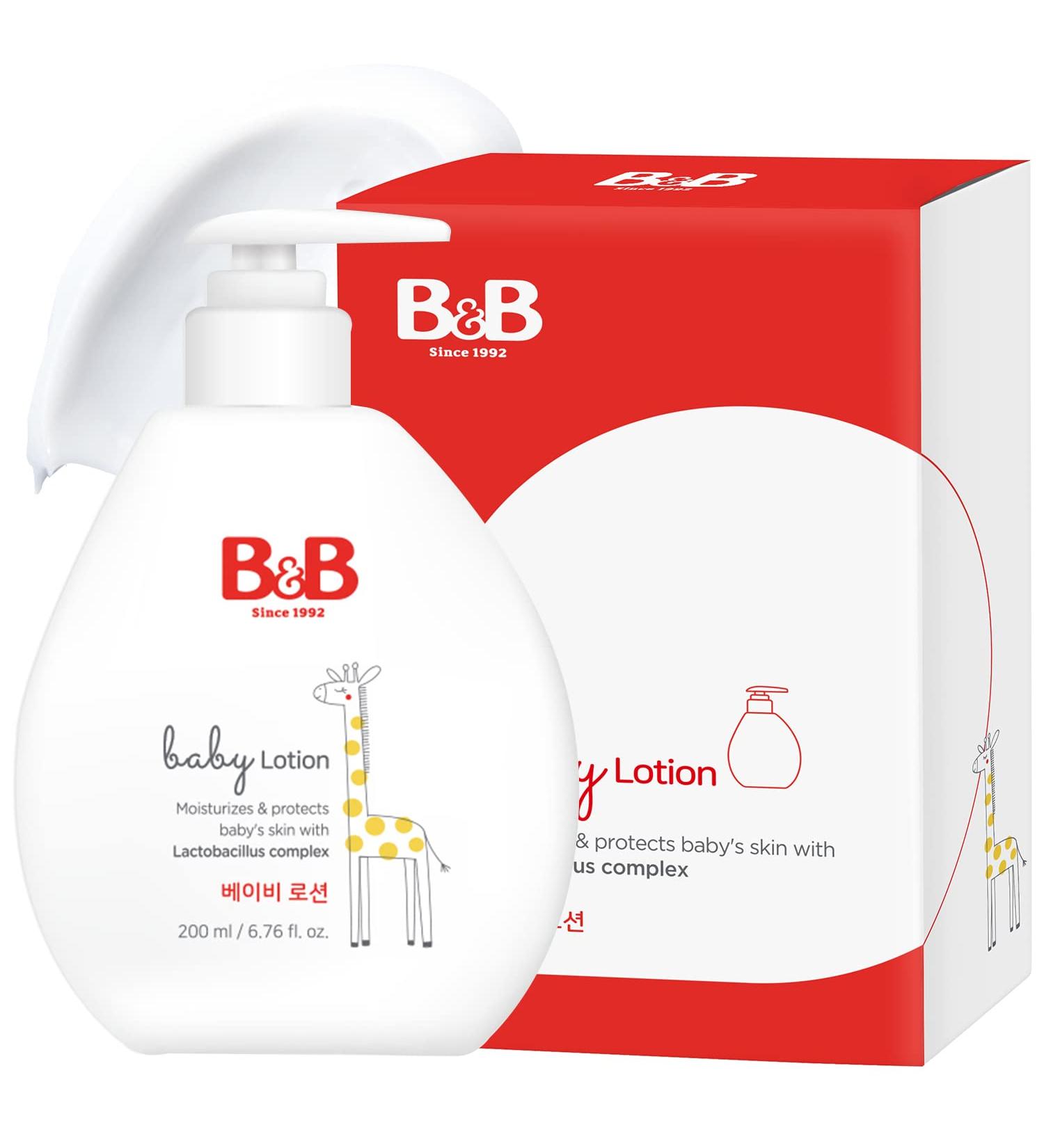 B&B Baby Lotion - Gentle Moisturizing Face and Body Lotion for Newborns - Jojoba Oil & Shea Butter Formula - Allergen-Free Citrus Scent - 6.76 fl.oz - Buy Online on SooperMarket.com