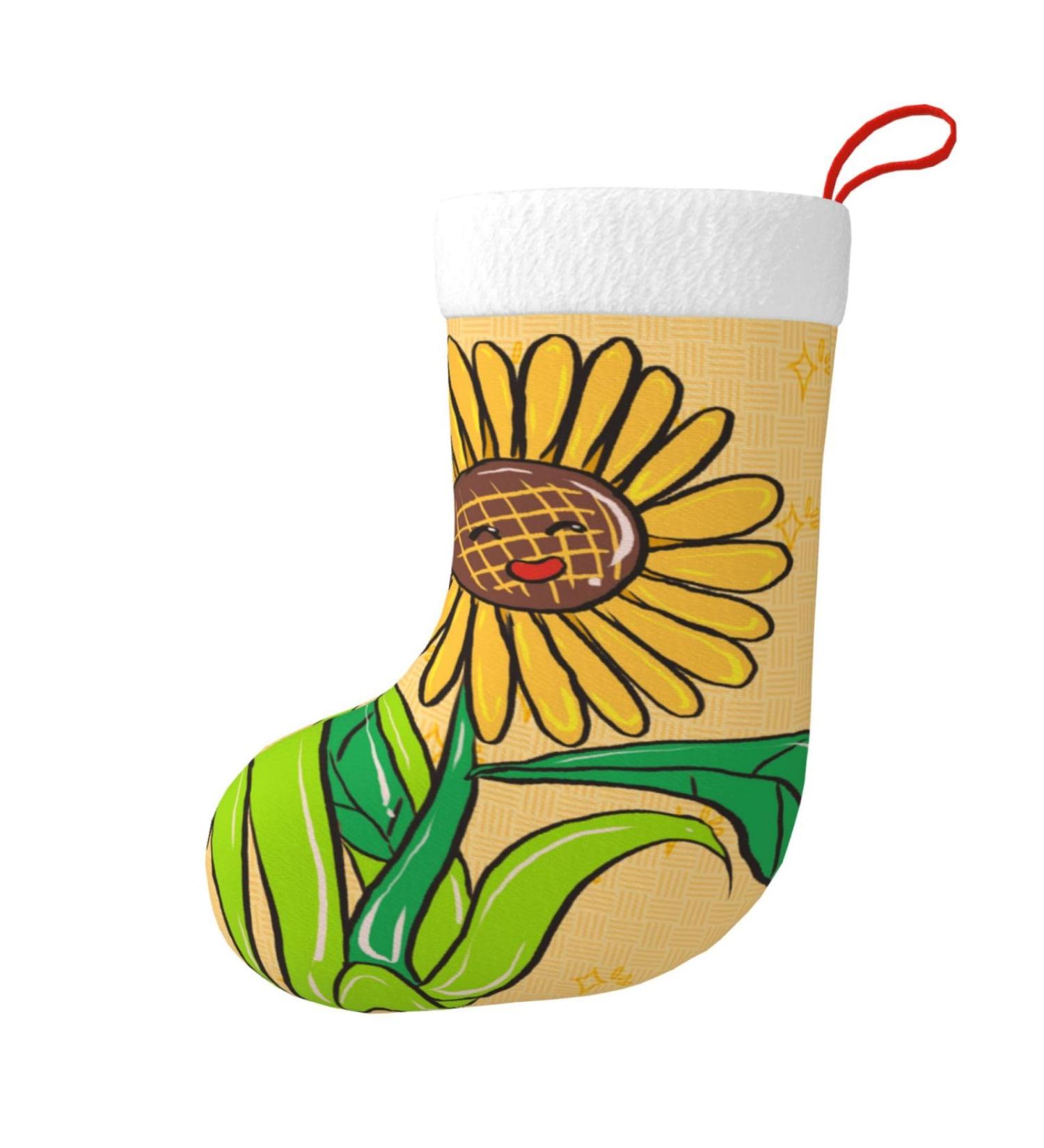 YYHHAOFA Sunflower Seeds and Sunflowers Prints Christmas Decorative Stockings : Soft Light and Tactile Suitable for Christmas Holiday Party - Buy Online on SooperMarket.com