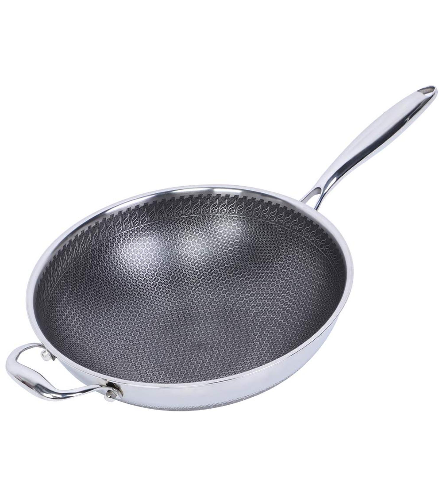 DELURA Stainless Steel Breakfast Pan Cooking Tools Kitchen Supplies Frying Baking Pan Cooking Pot Kitchen Utensils Cookware 32cm - Buy Online on SooperMarket.com