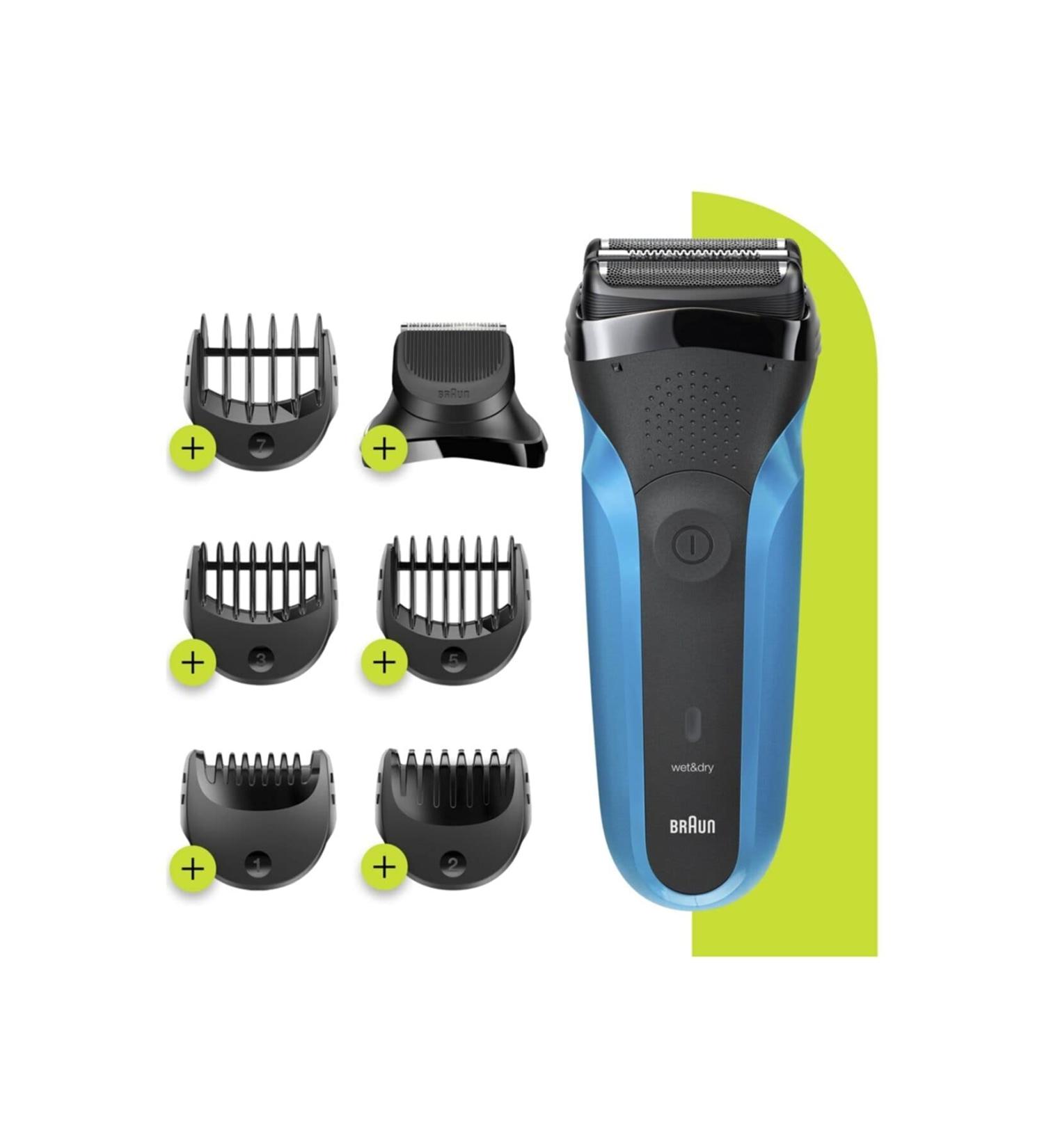 Braun Series 3 310BT Electric Razor for Men - 3-in-1 Trimmer Rechargeable Wet & Dry 30-Min Run Time Black/Blue - Ideal Beard Grooming Tool - Buy Online on SooperMarket.com