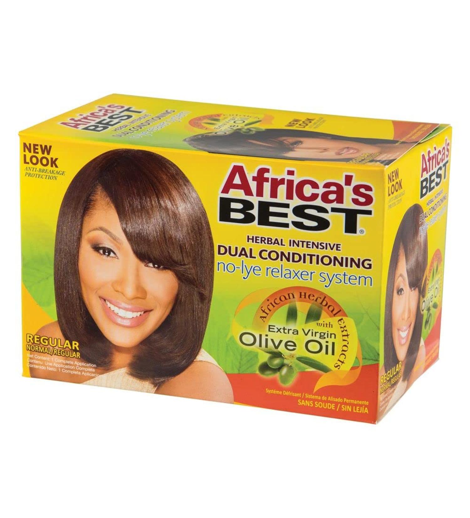 Africa's Best No-Lye Relaxer Kit - Dual Conditioning | Herbal Intensive | Superior Straightening & Nourishment - Buy Online on SooperMarket.com