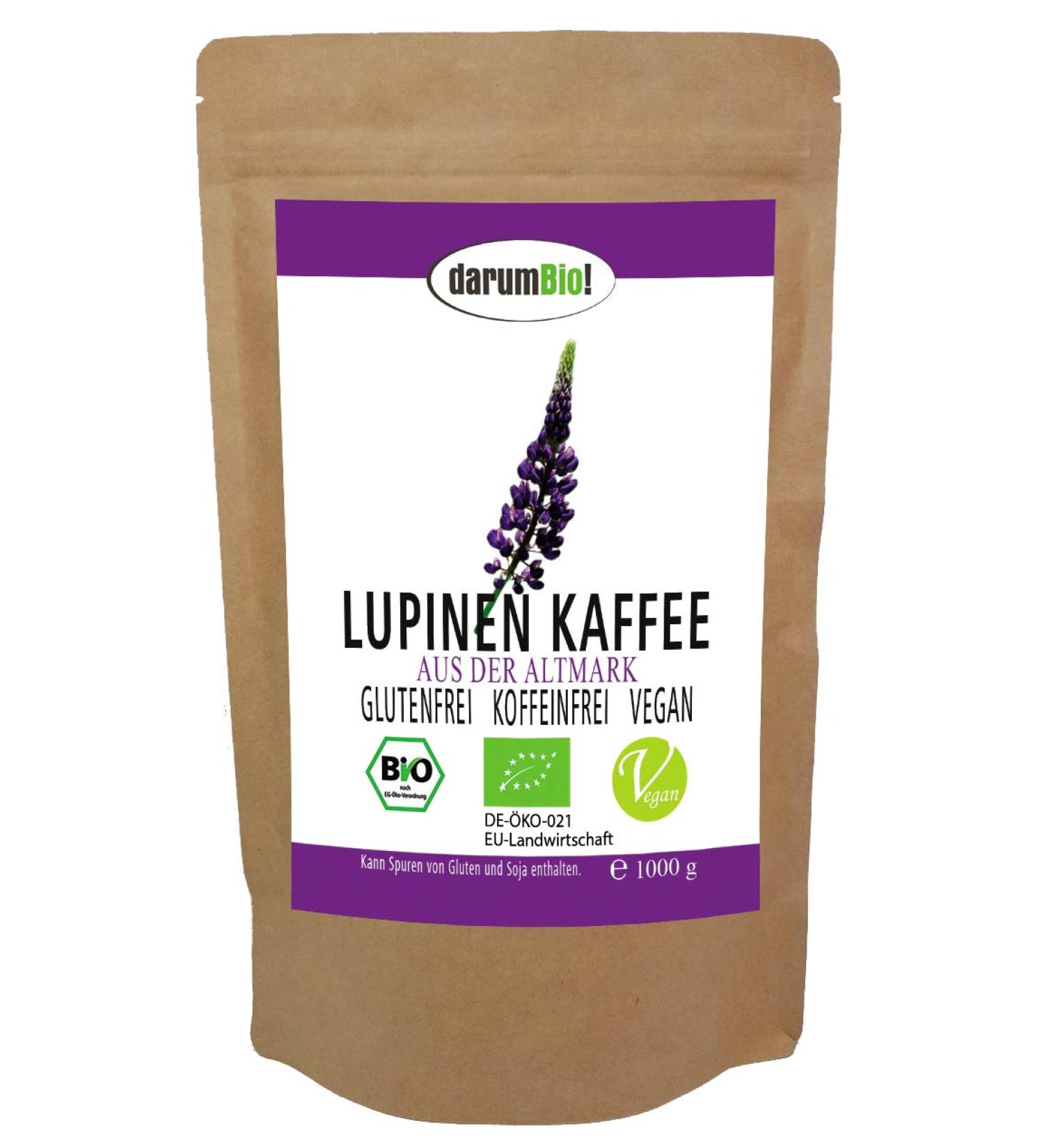 Organic Lupine Coffee from Germany - Caffeine-Free Gluten-Free Vegan Freshly Roasted Value Pack (1 kg) - Buy Online on SooperMarket.com