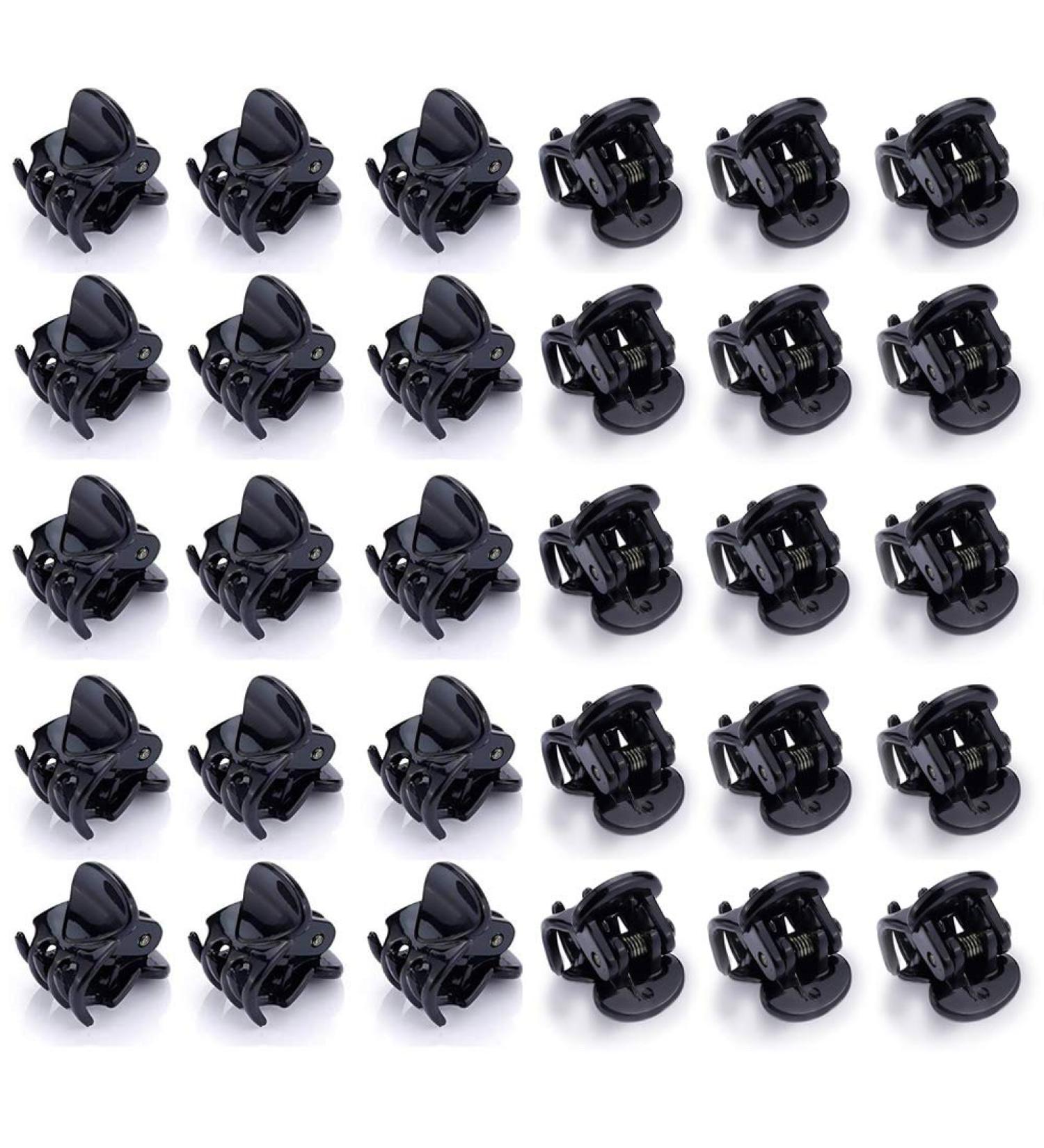 SKYPIA 30 Pcs Mini Hair Styling Clips - Black Plastic Claw Grips for Girls and Women - Buy Online on SooperMarket.com