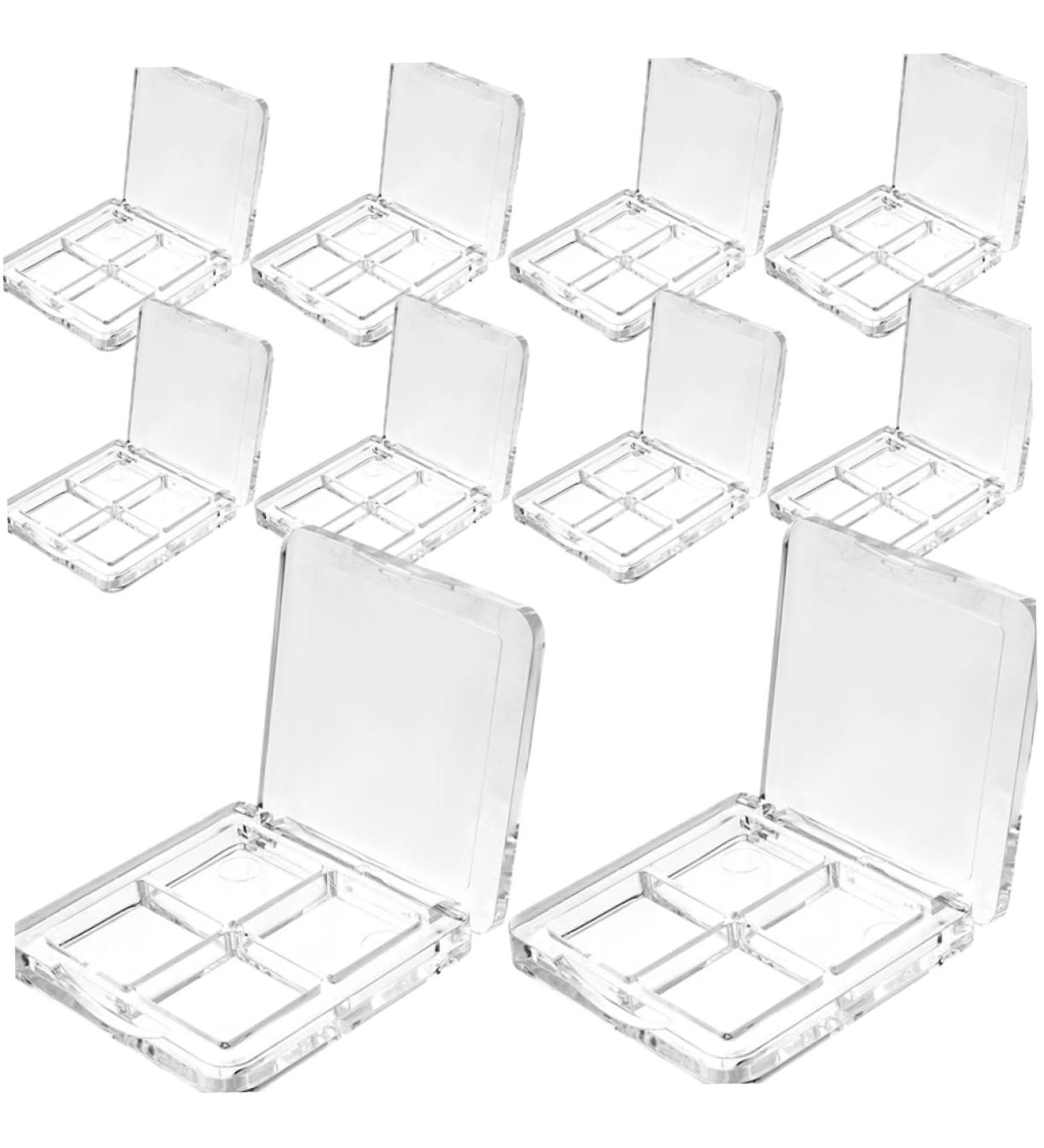 Gogogmee 10pcs Boxes Eye Shadow Box Highlighter Makeup Eyeshadow 4 Grid Foundation Blush Empty Make up Sample - Buy Online on SooperMarket.com