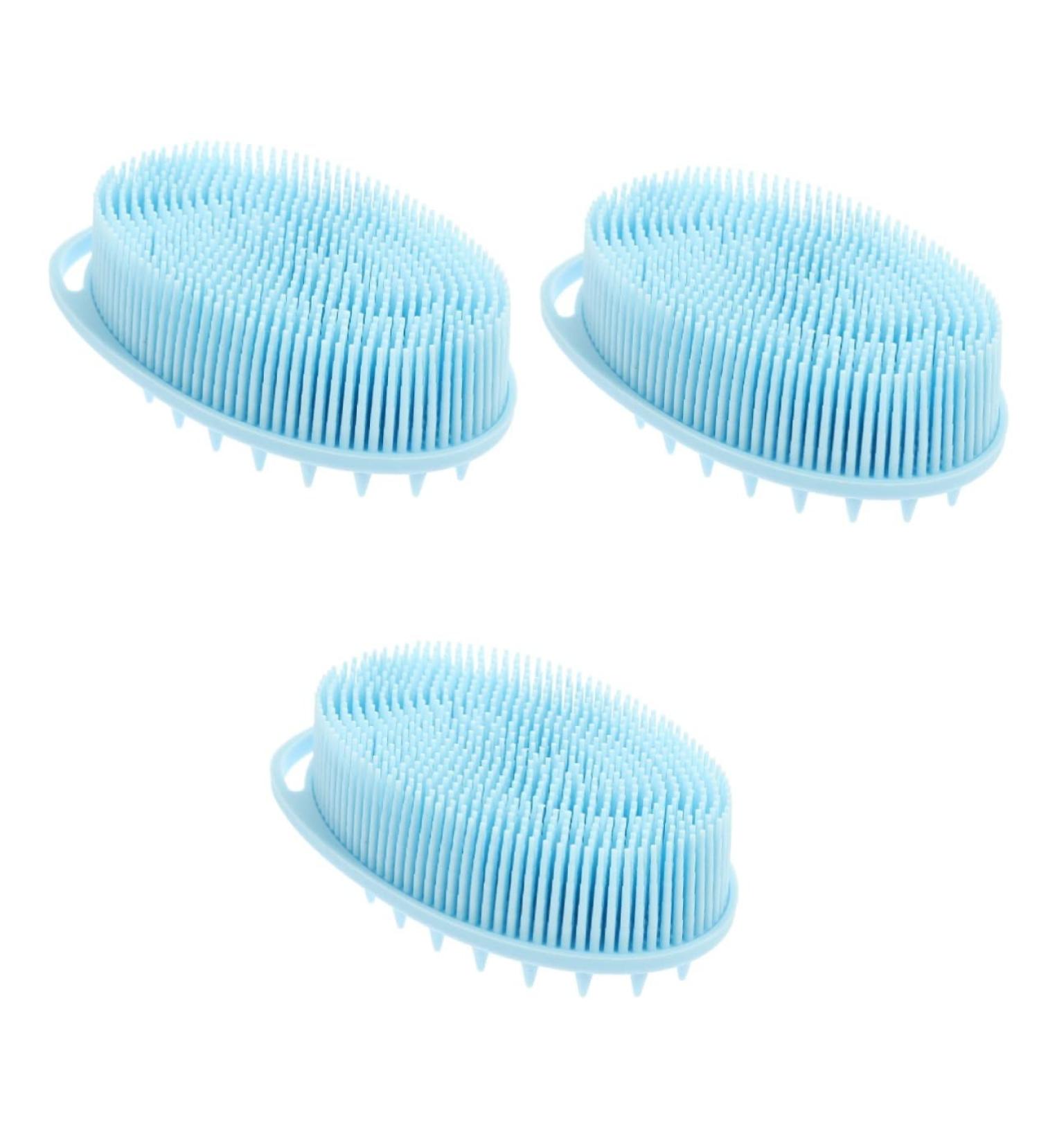 3pcs Double Sided Bath Brush Set - Baby & Body Silicone Scrubber - Buy Online on SooperMarket.com