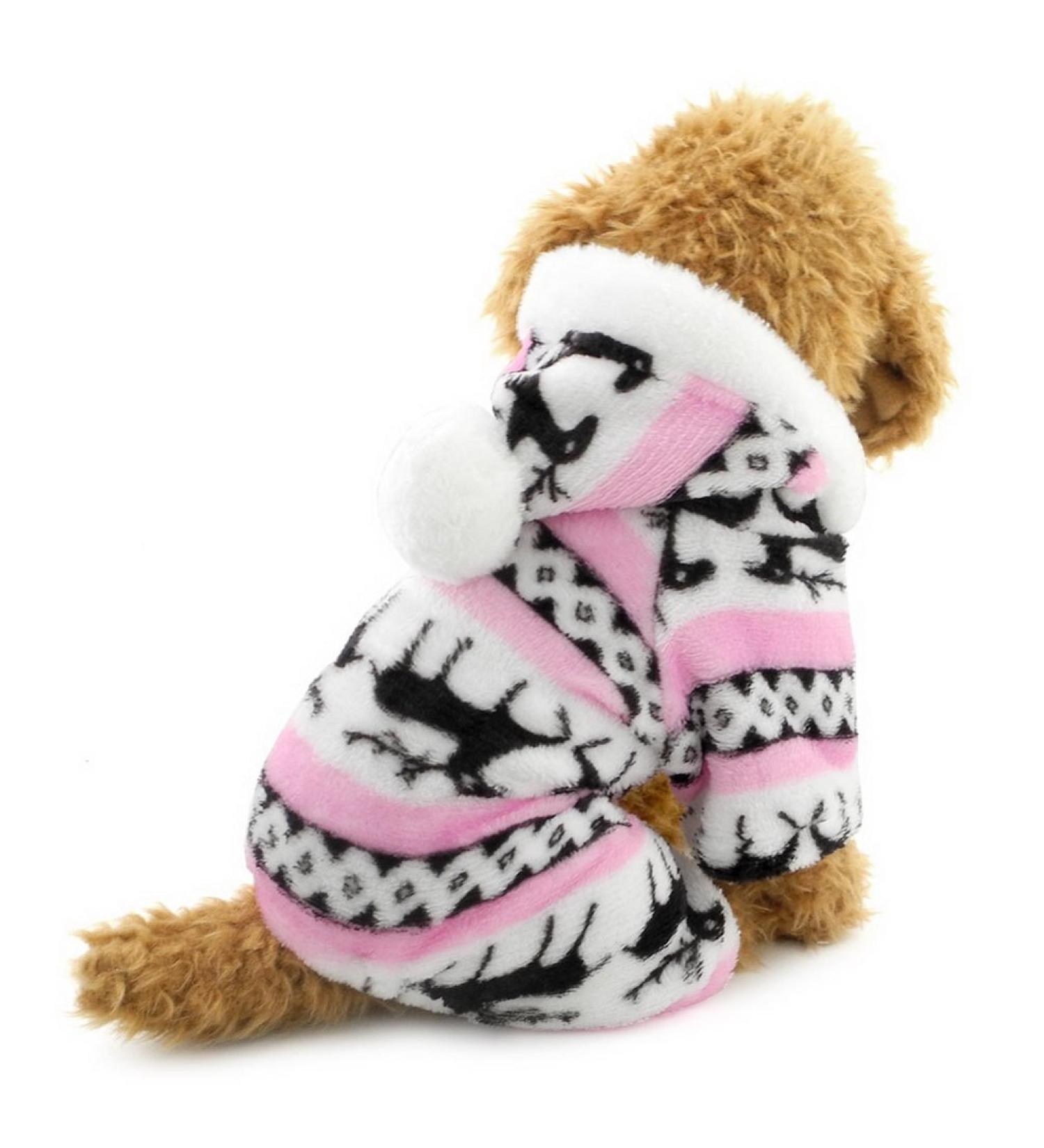 Shop Ranphy Soft Velvet Reindeer Hoodie for Small Dogs & Cats - Cozy Jumpsuit for Puppies (30cm Back 42cm Chest) - Unisex Pet Clothing - Buy Online on SooperMarket.com