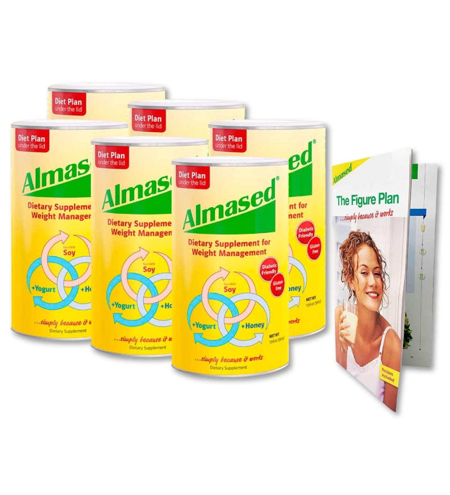 Almased Meal Replacement Shake - 6 Pack | Plant Based Protein | Non GMO & Gluten Free | 17.6 oz (6 Pack) - Buy Online on SooperMarket.com