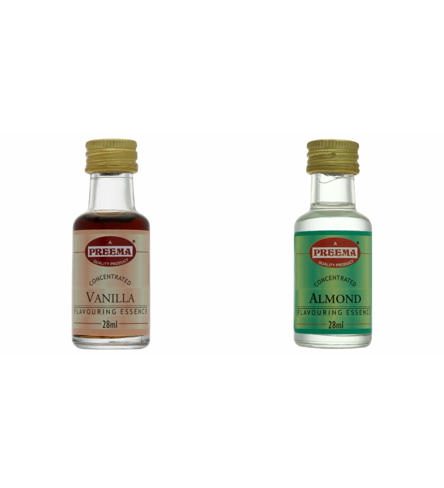 Preema Vanilla Essence - 28ML And -Preema Almond Flavouring Essence 28ml | Prefect For Baking | Halal | Premium Quality - Buy Online on SooperMarket.com