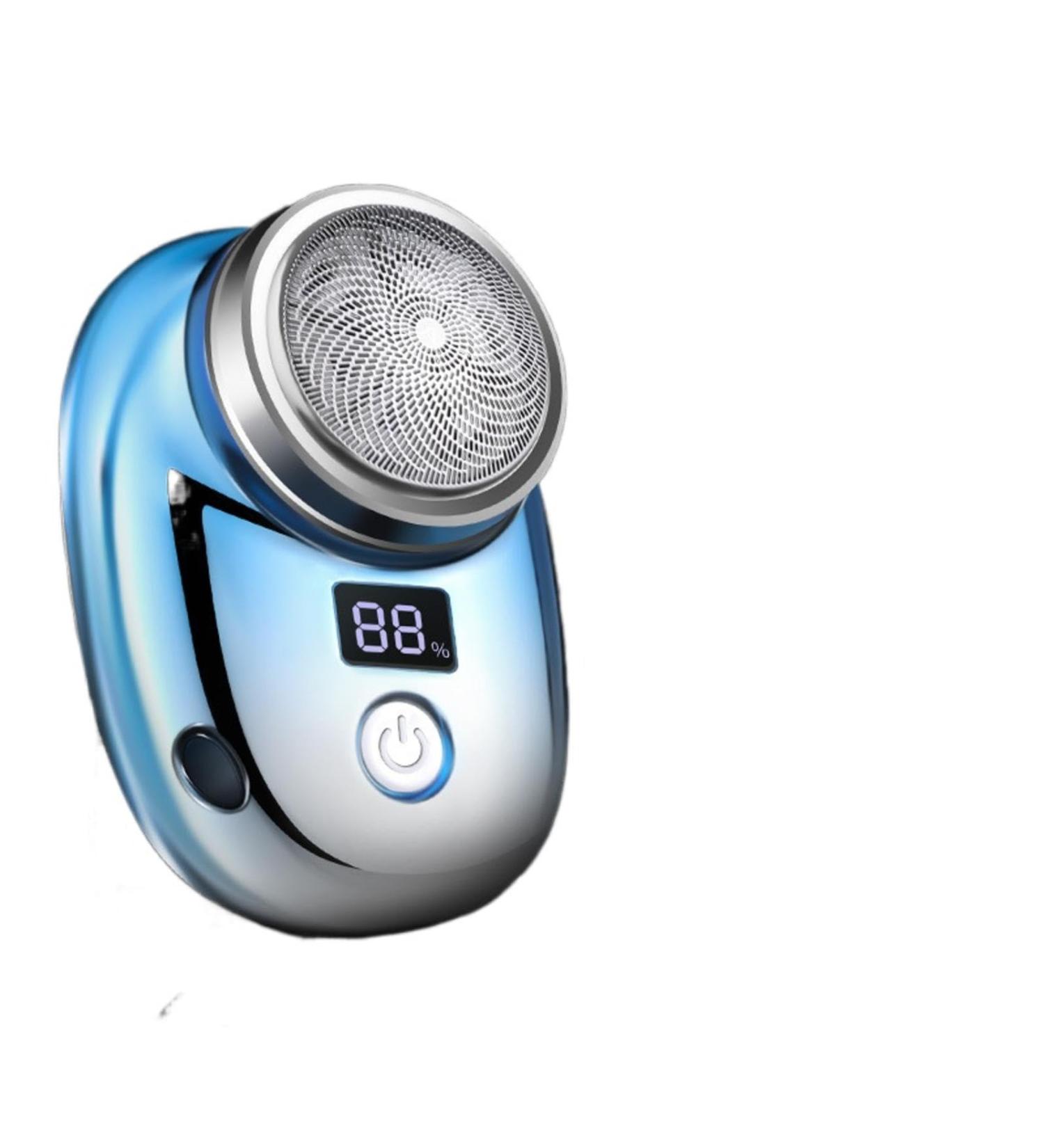 Mini Electric Shaver for Men - Compact Portable Design USB Charging Intelligent Digital Display - Gradient Blue - Buy Online on SooperMarket.com