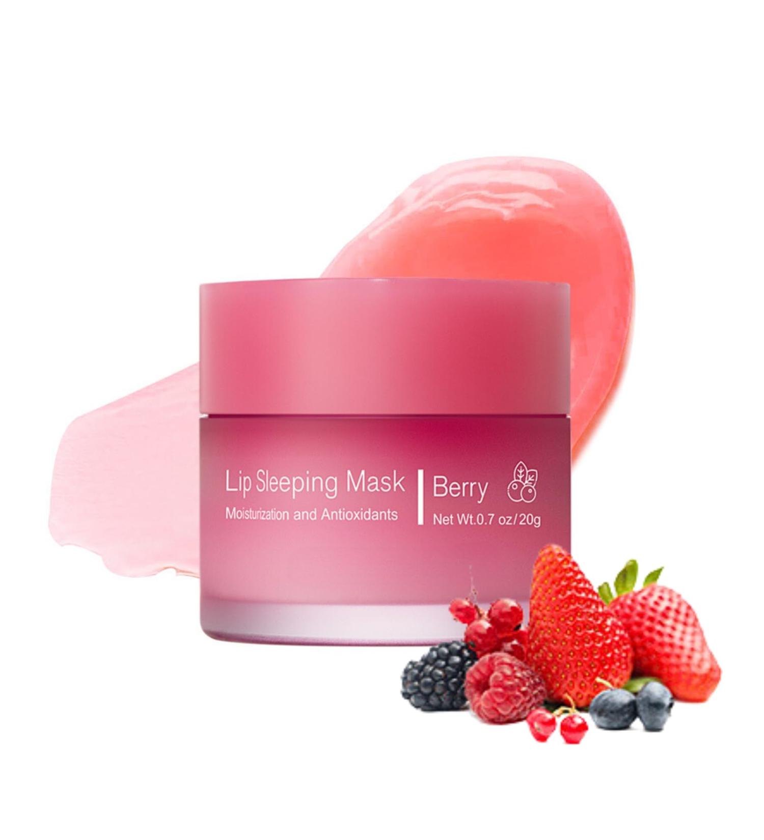 Nourshing Berry Lip Mask Lip Sleeping Mask Strawberry Lip Balm for Fades Lip Lines Overnight Lip Care Lip Balms for Dry Chapped Peeling Cracked Lips Dark Lips Care 20g Berry 20g - Buy Online on SooperMarket.com
